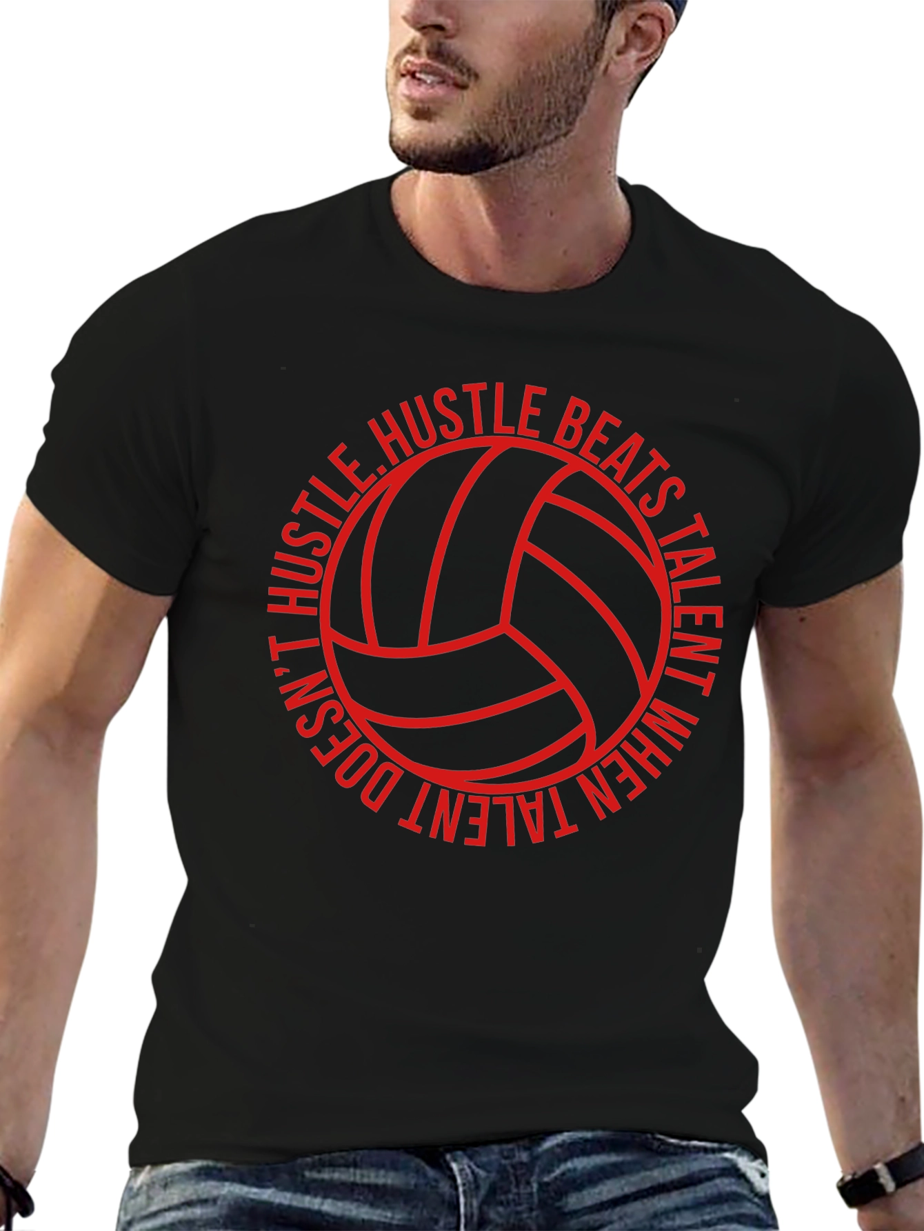 Hustle Beats Talent Volleyball Graphic Tee - 6