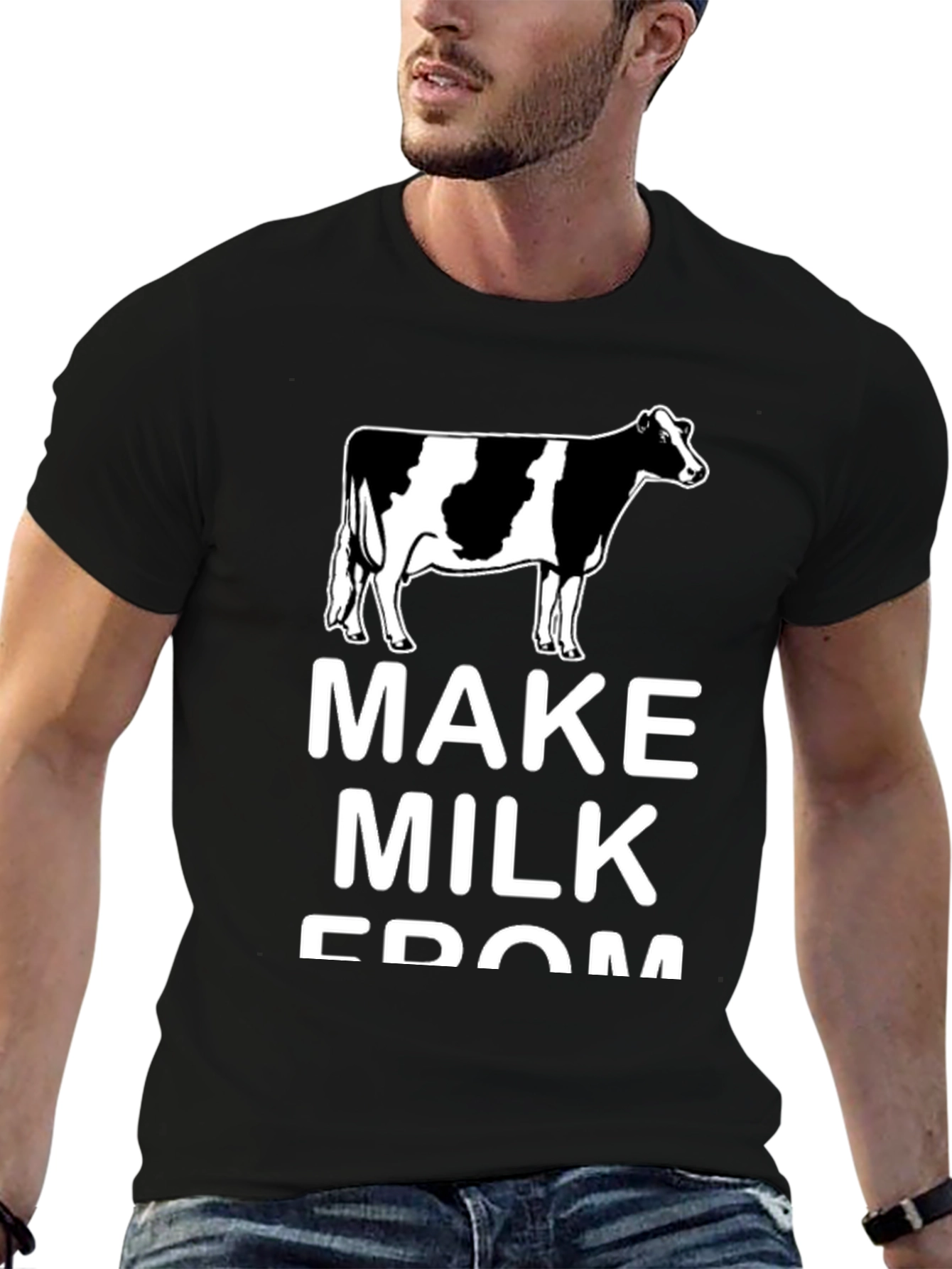 Black Make Milk From Cows Black Tee view 6