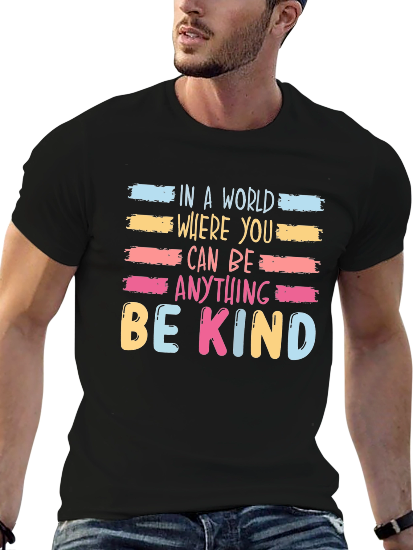 Black Be Kind T-Shirt - Trendy Graphic Tee view 6