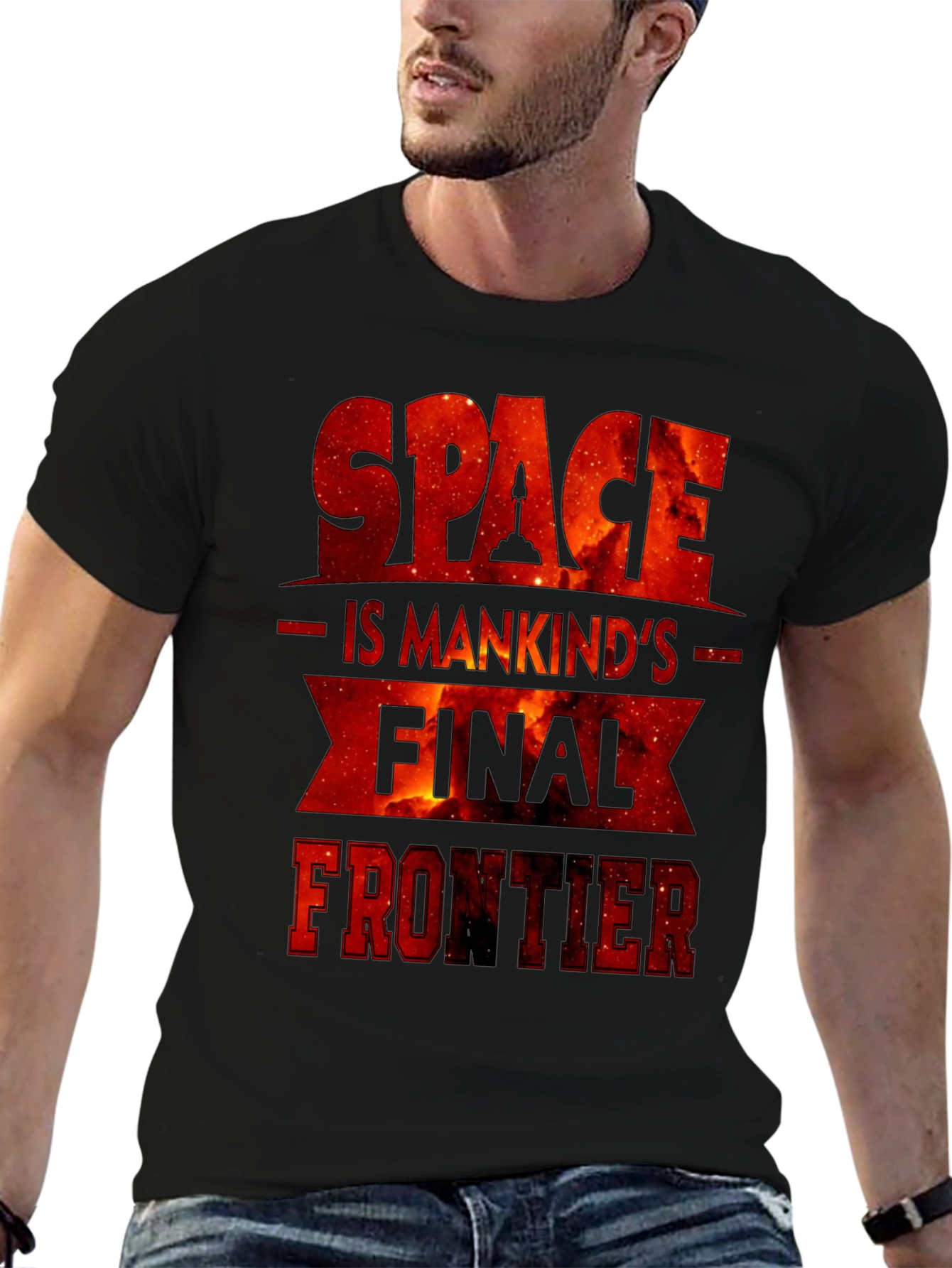 Black Space is Mankind's Final Frontier Graphic Tee view 6
