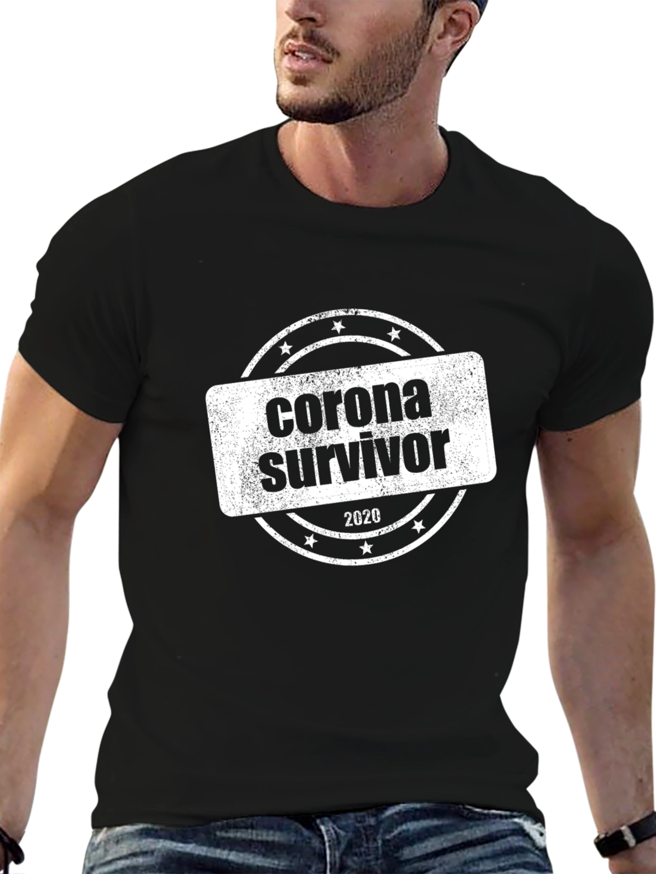Black Corona Survivor 2020 T-Shirt - Black view 6