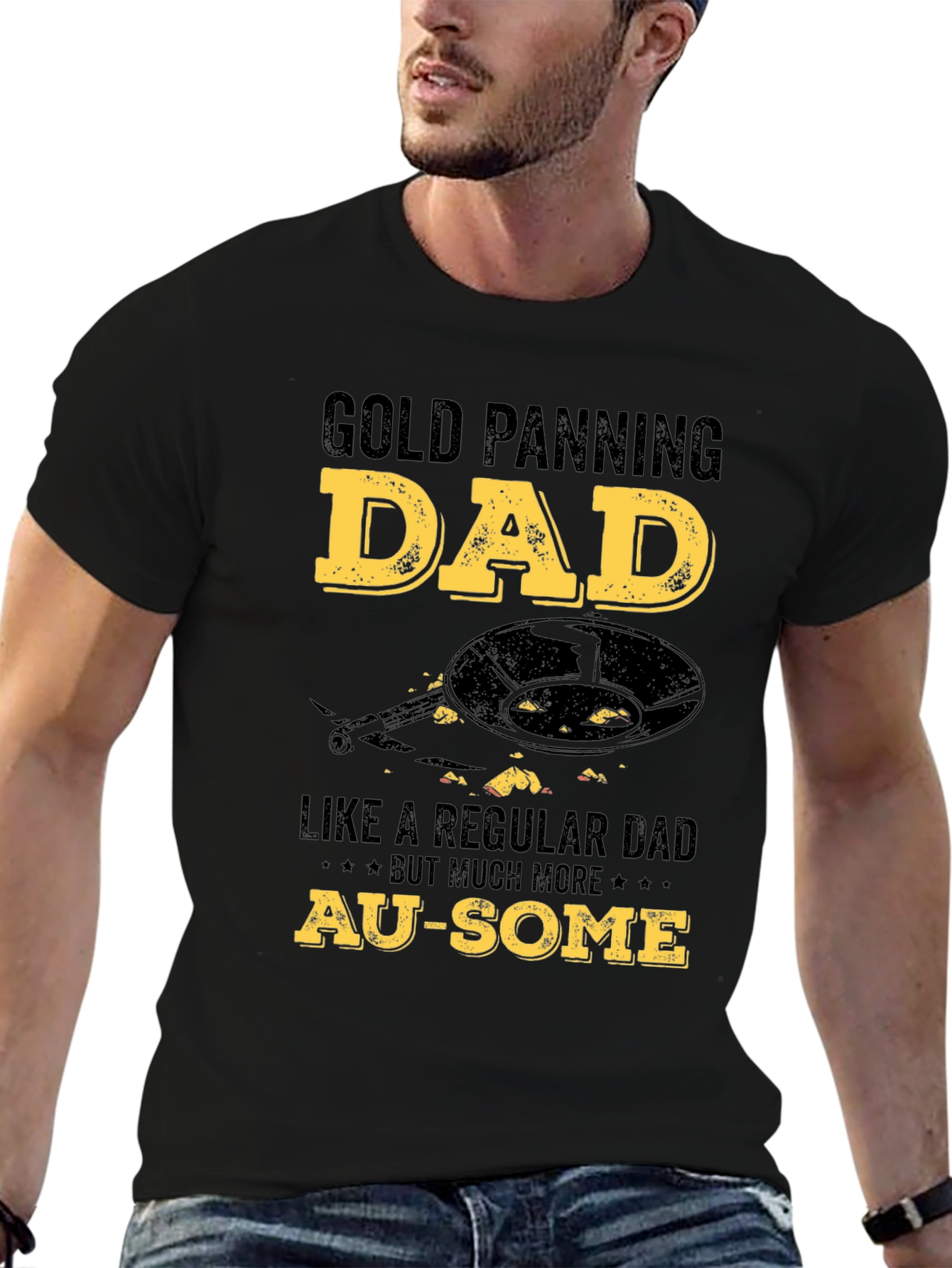 Black Gold Panning Dad T-Shirt - Au-Some Gift for Gold Miners view 6