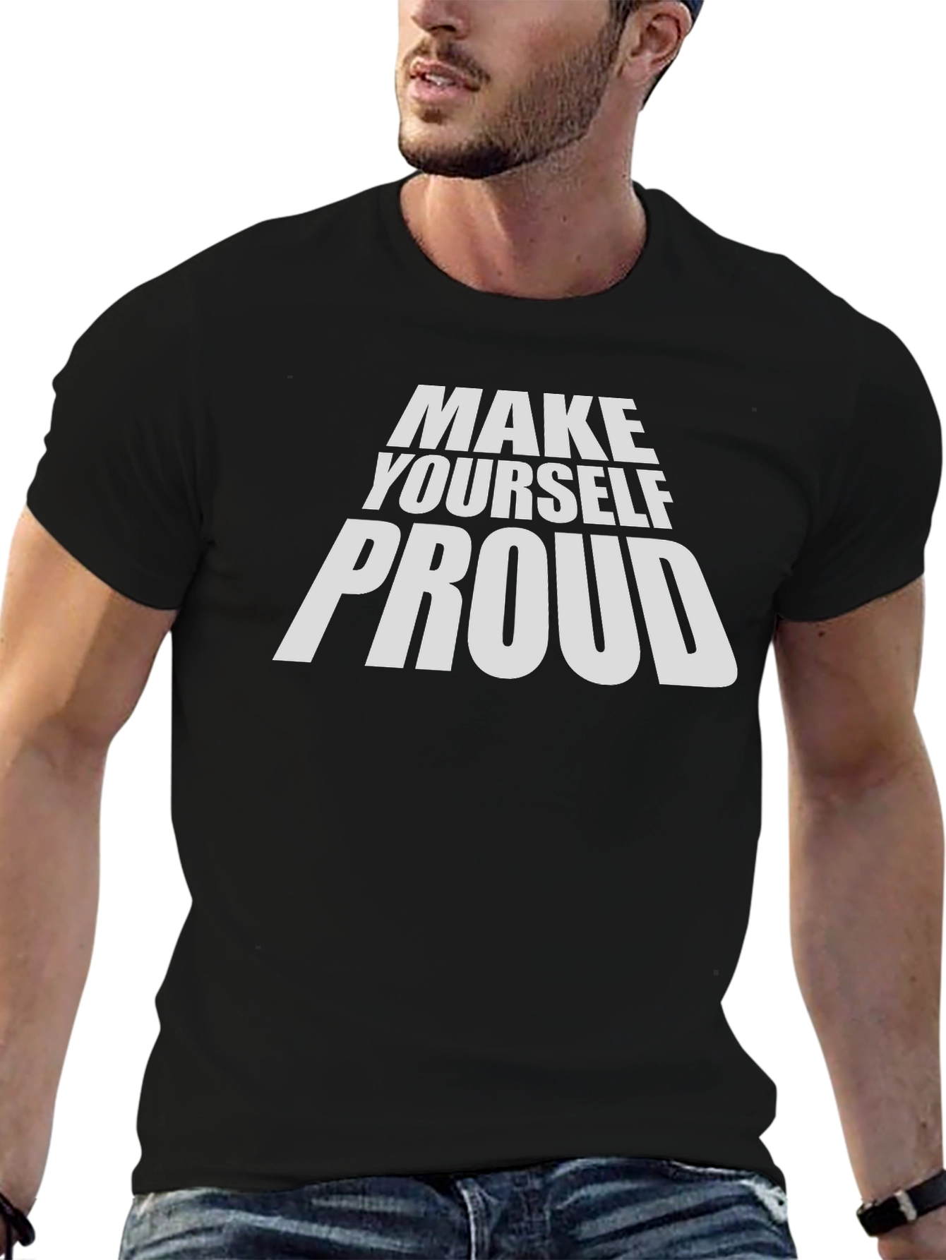 Black Make Yourself Proud Graphic Tee - Black view 6