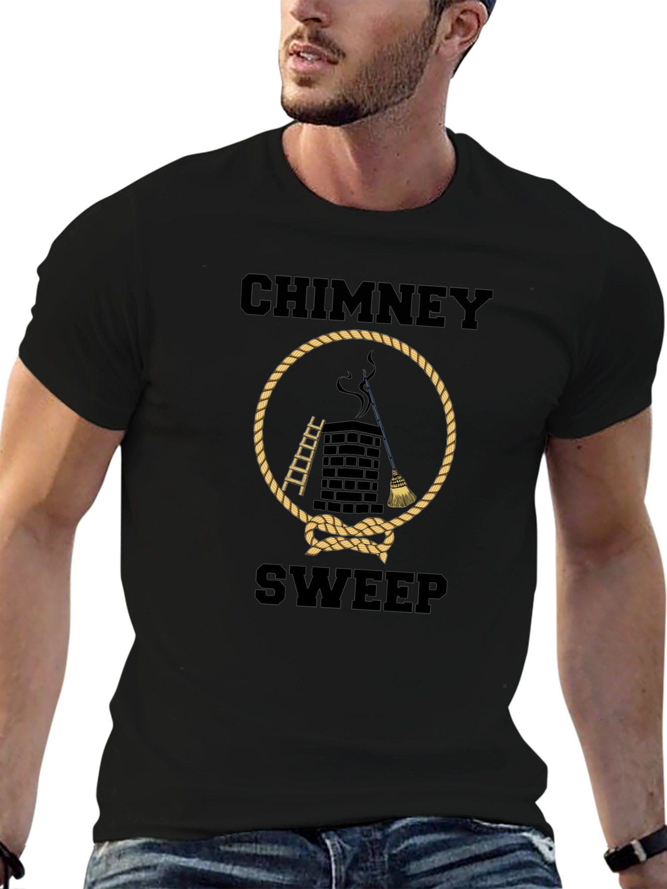 Black Chimney Sweep T-Shirt - Graphic Tee view 6