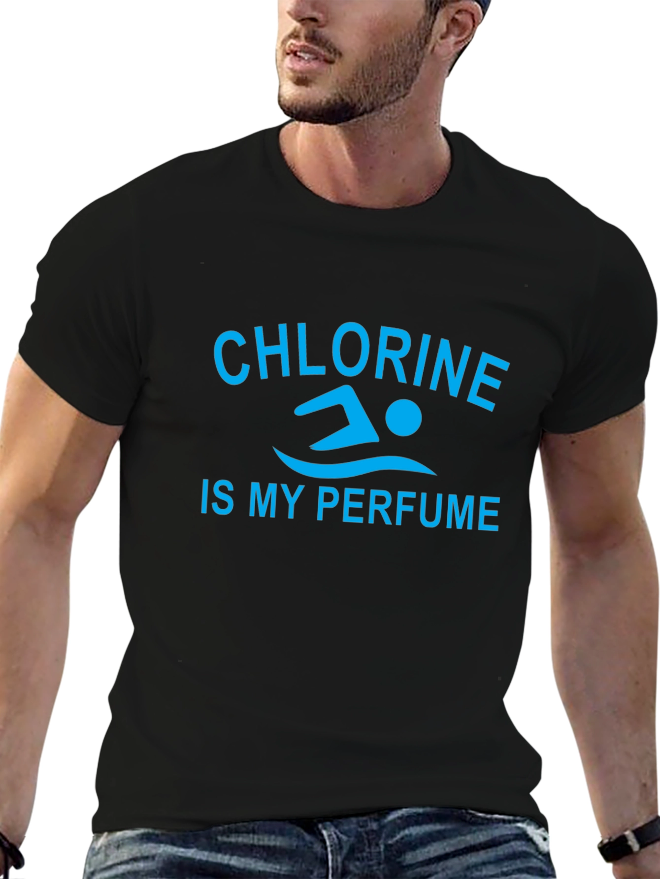 Black Chlorine is My Perfume T-Shirt - Swimmer Gift view 6