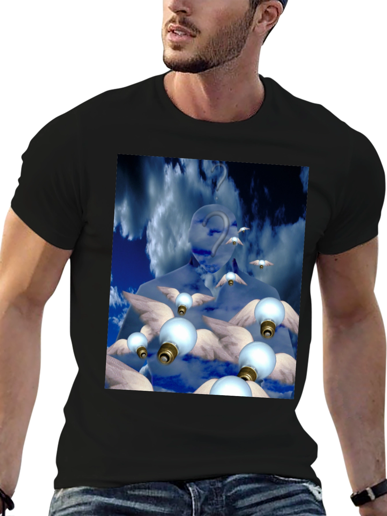 Black Surreal Dreamscape Graphic Tee view 6