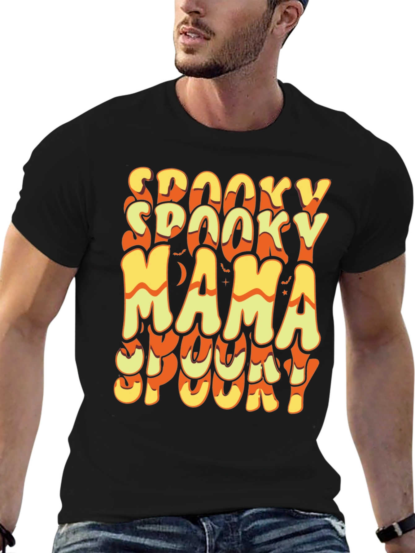 Black Spooky Mama Halloween T-Shirt view 6