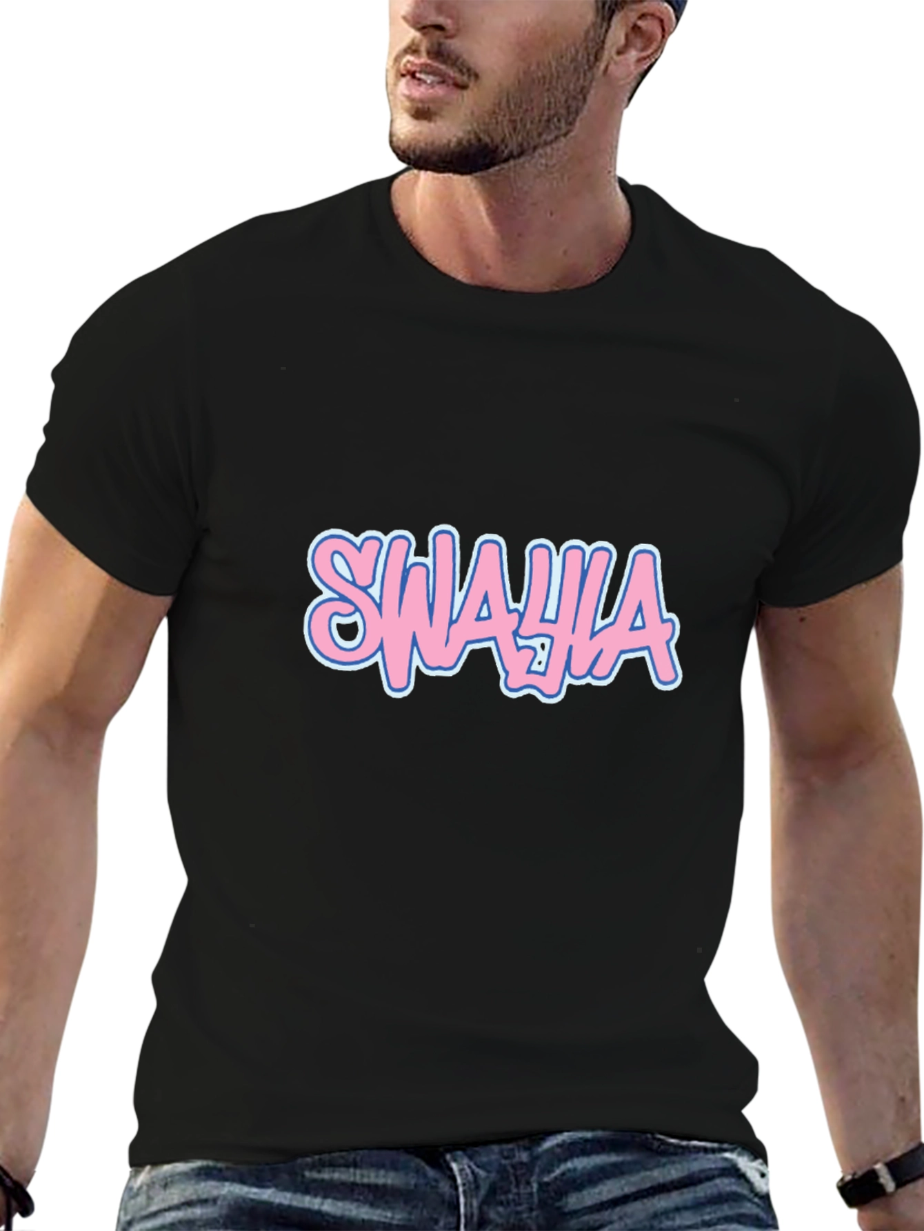 Black Swahia Graphic Black T-Shirt view 6