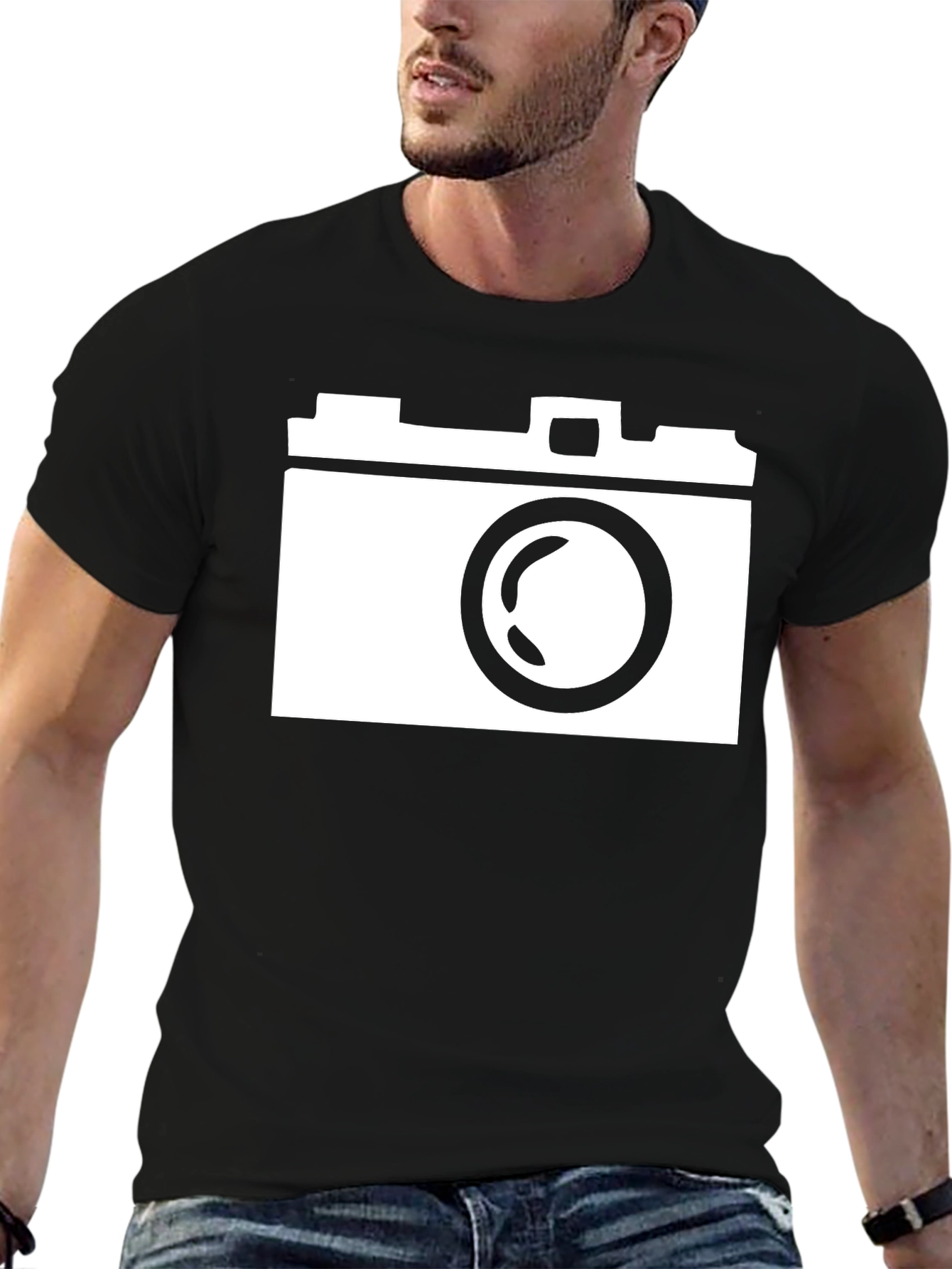 Black Retro Camera Graphic T-Shirt - Classic Photographer Tee view 6