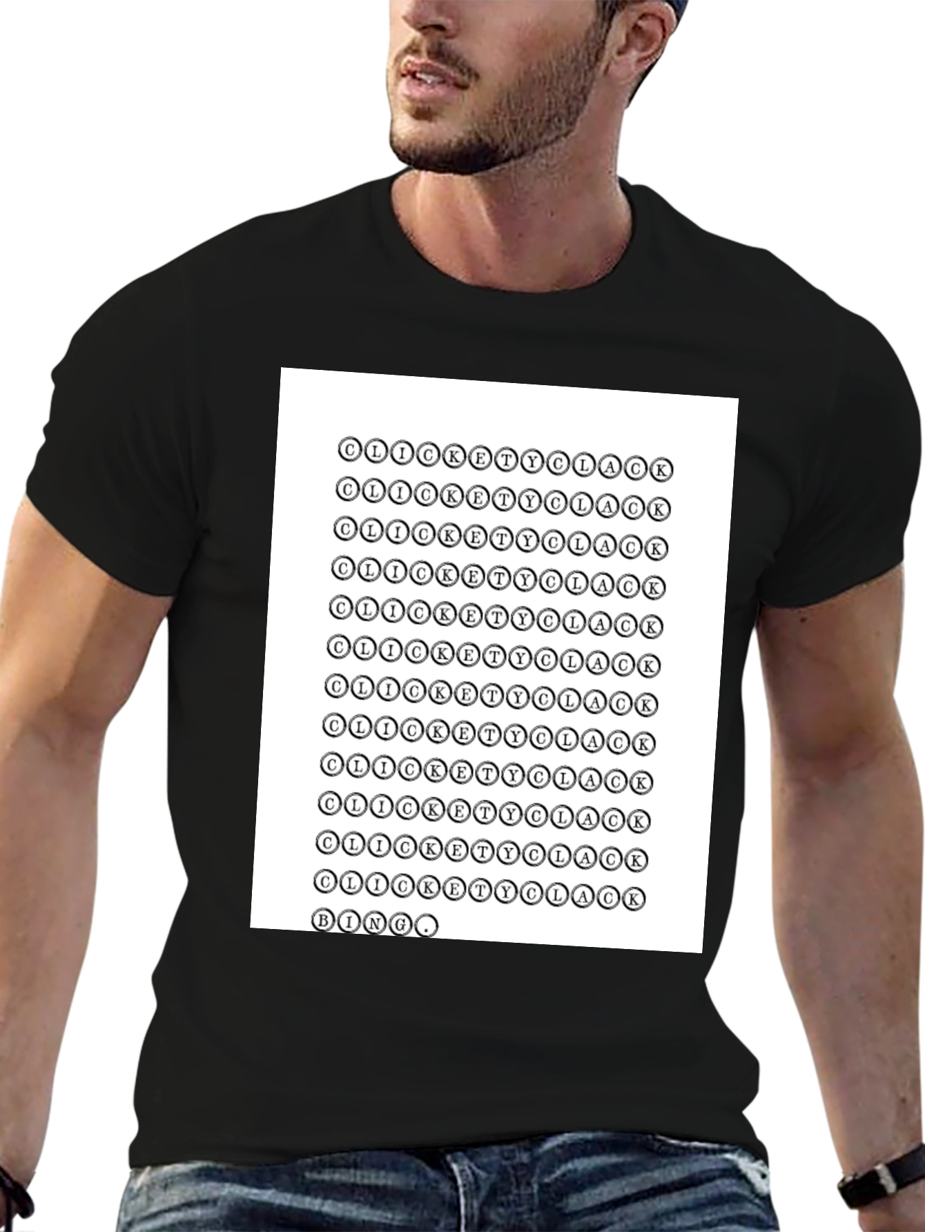 Black Clickety Clack Bingo T-Shirt - Quirky & Unique Design view 6