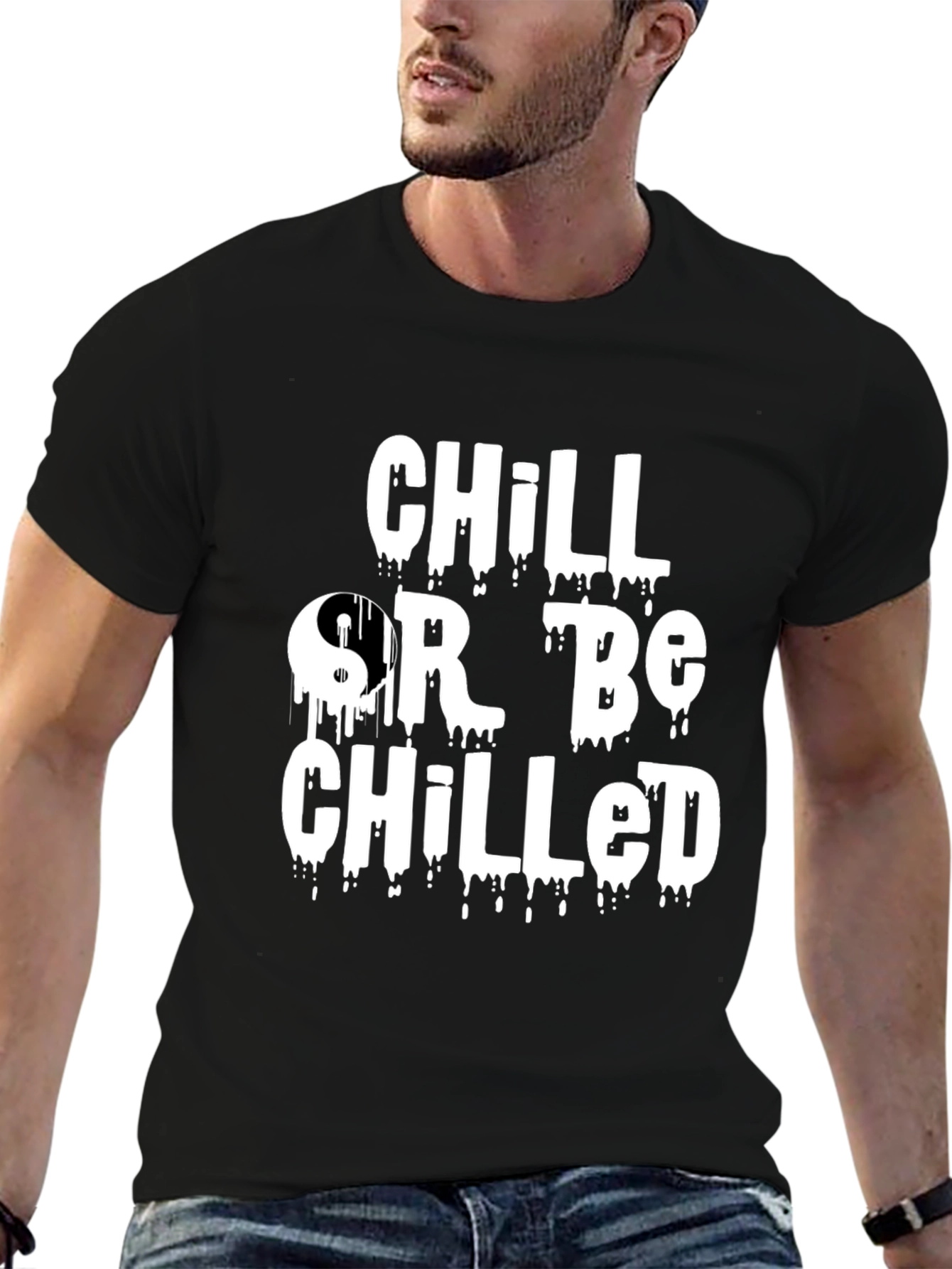 Black Chill Or Be Chilled Graphic Tee view 6