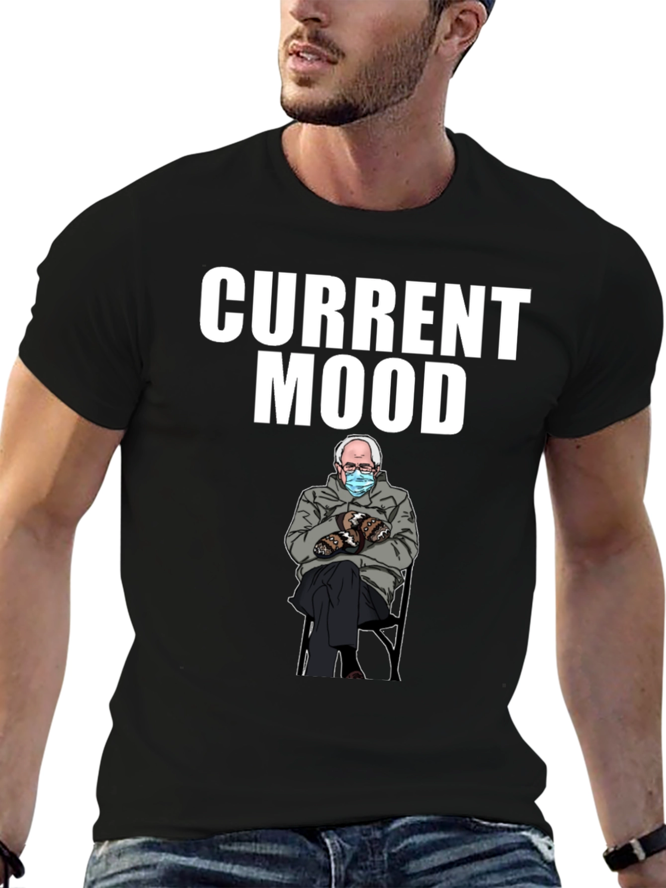 Black Current Mood Bernie T-Shirt view 6