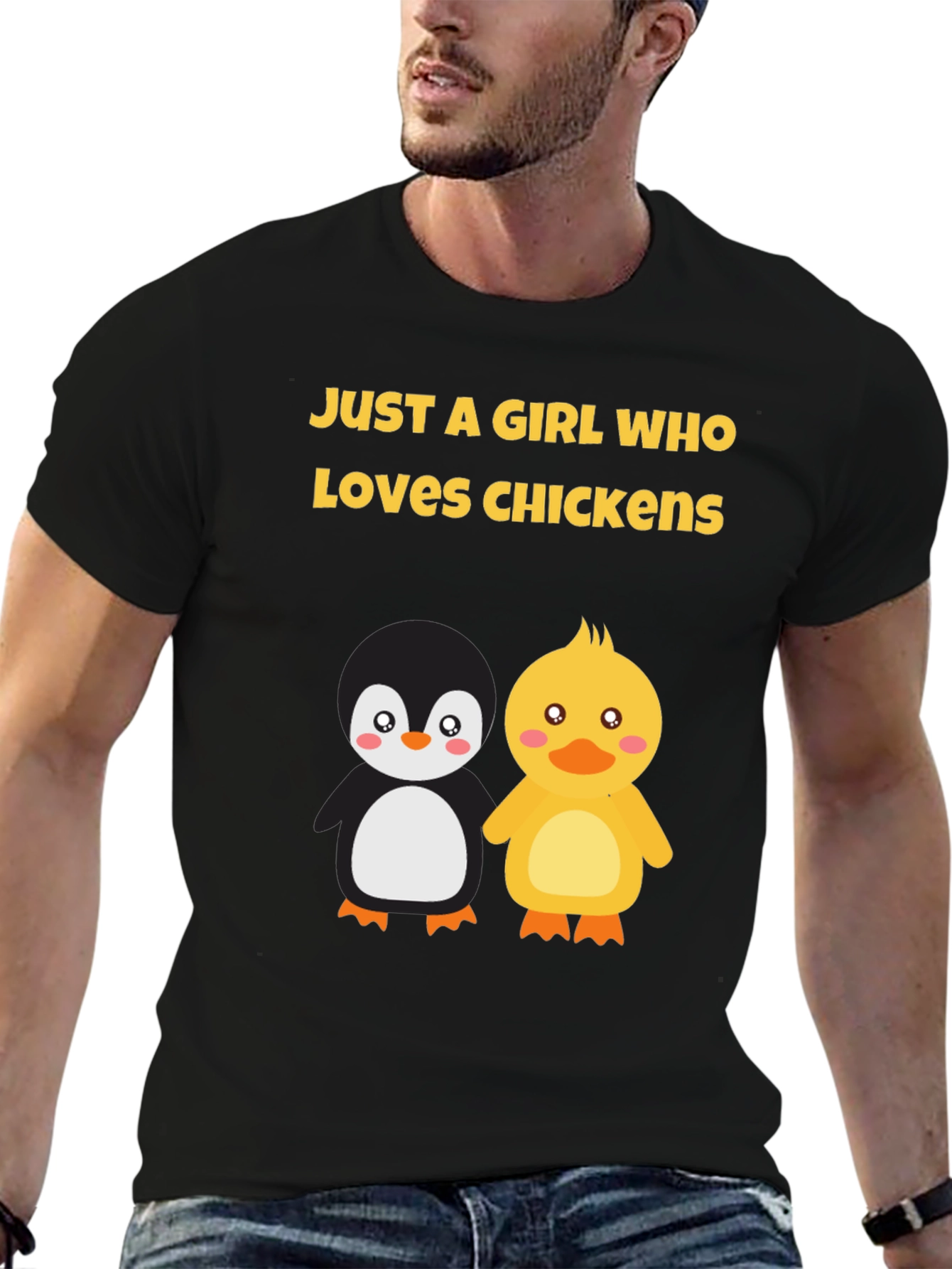 Black Girl Who Loves Chickens Graphic Tee view 6