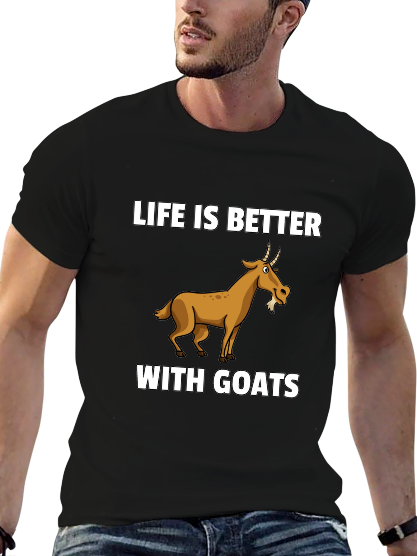 Black Life is Better with Goats Graphic T-Shirt view 6