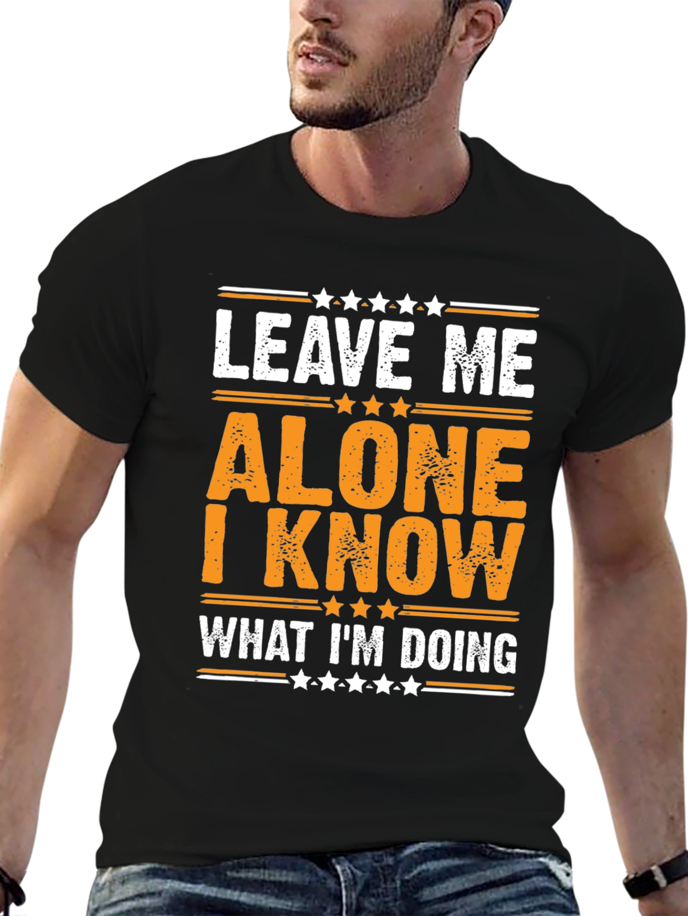 Black Leave Me Alone T-Shirt - I Know What I'm Doing Funny Tee view 6