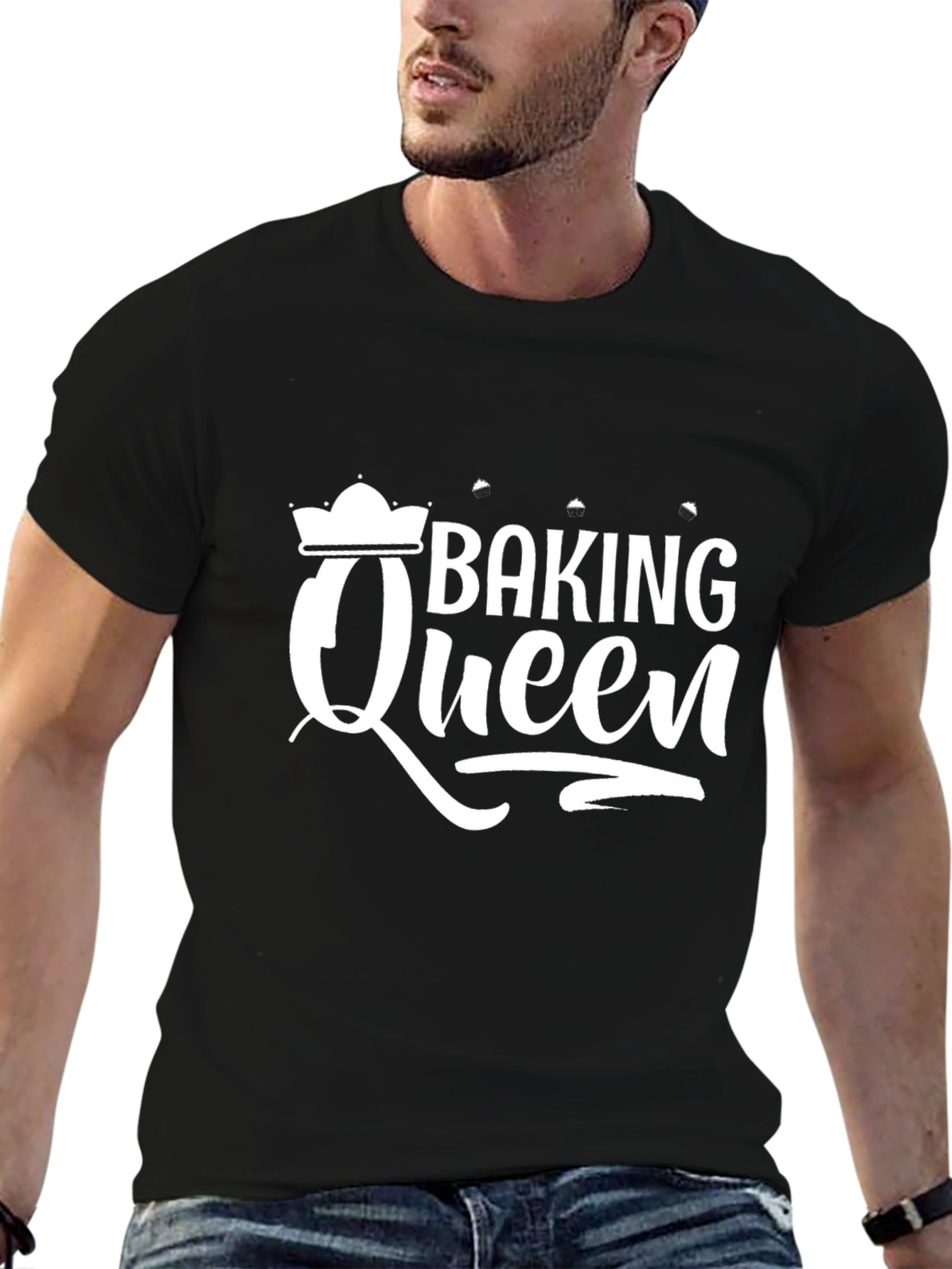 Black Baking Queen Black T-Shirt view 6