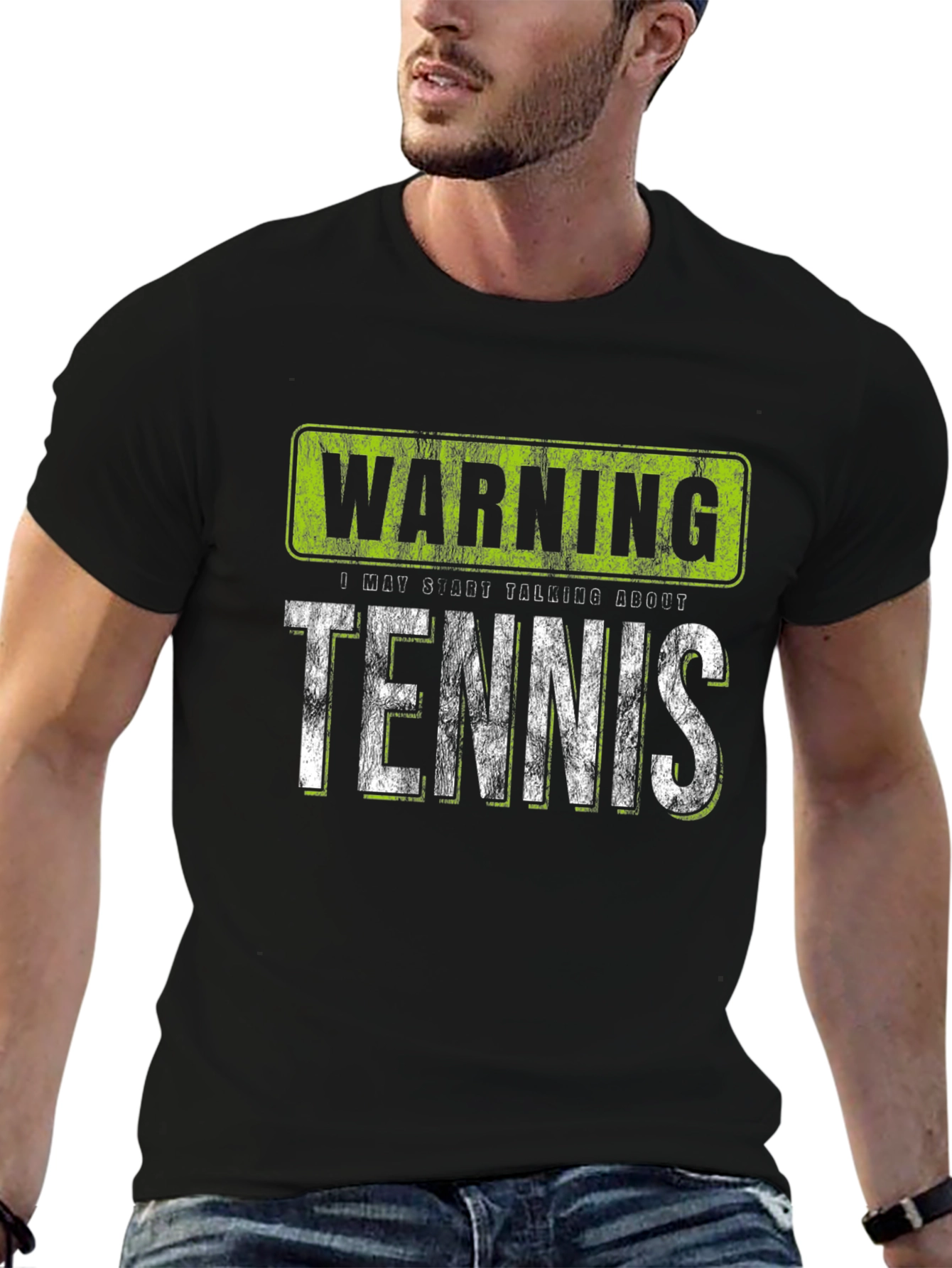 Black Warning: May Start Talking About Tennis T-Shirt view 6