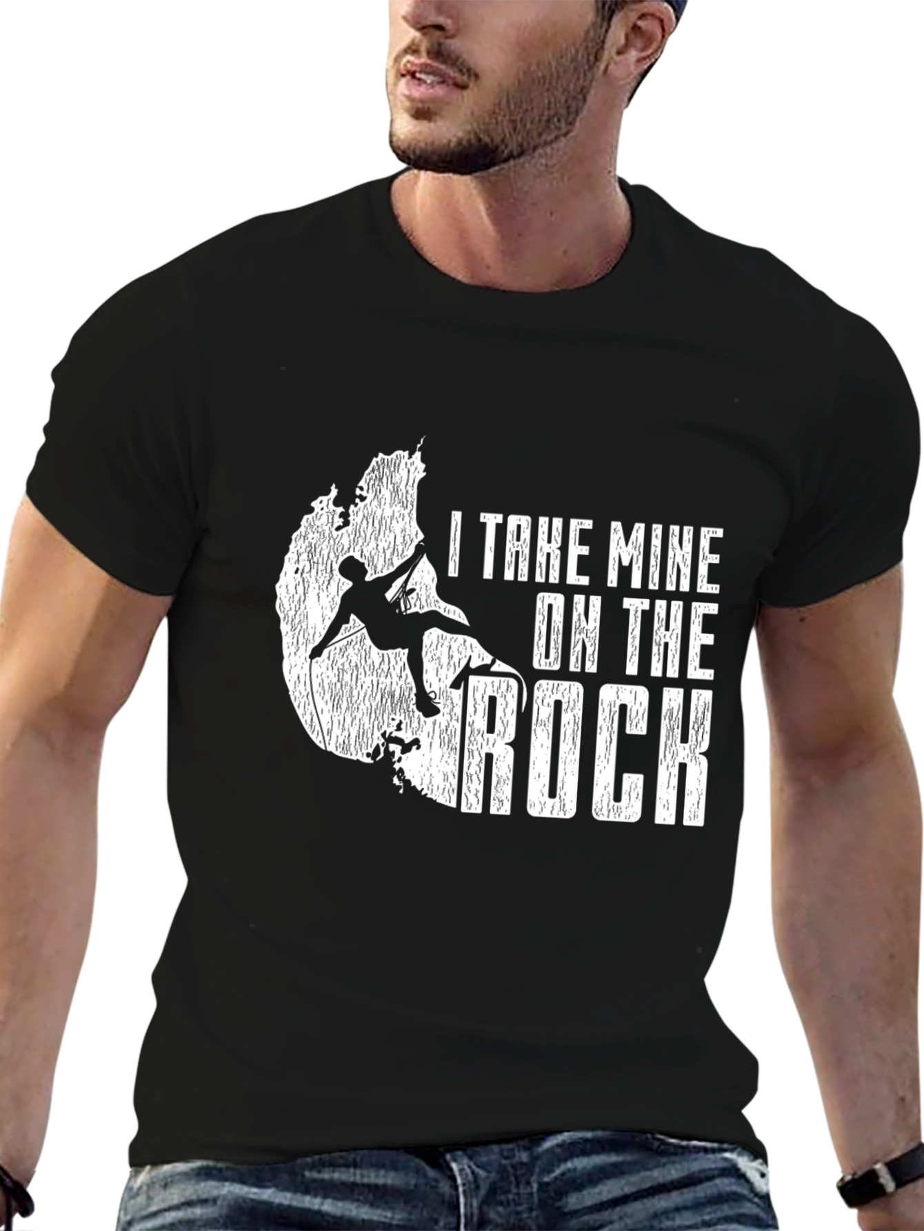Black I Take Mine On The Rock Climbing T-Shirt view 6