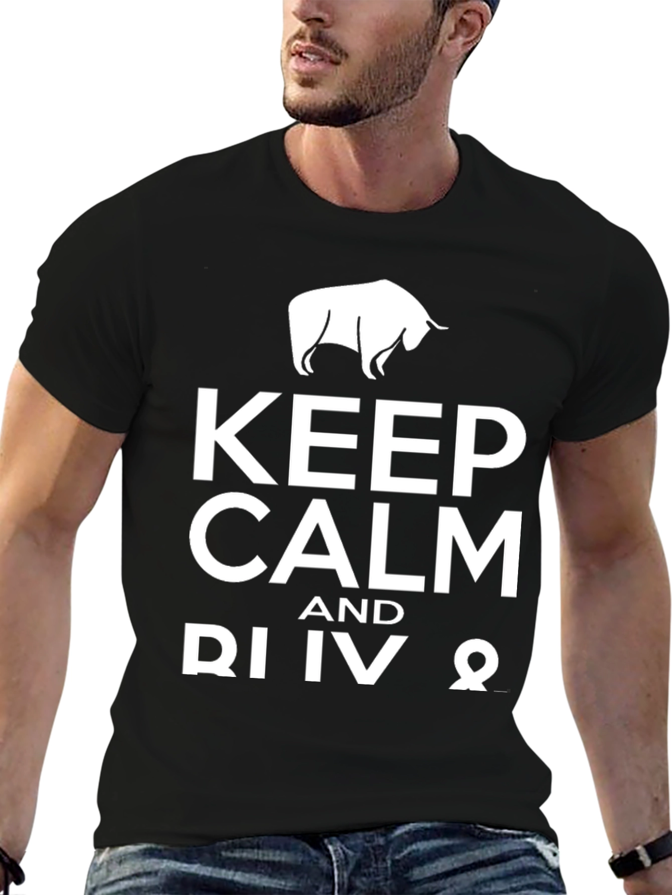 Black Keep Calm and Trade T-Shirt view 6