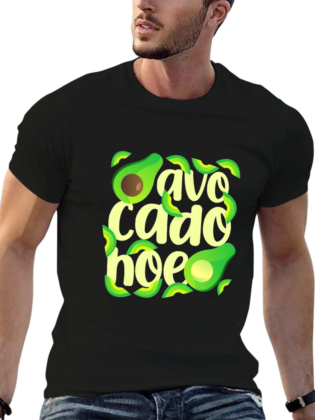 Black Avocado Hoe T-Shirt - Trendy Graphic Tee view 6