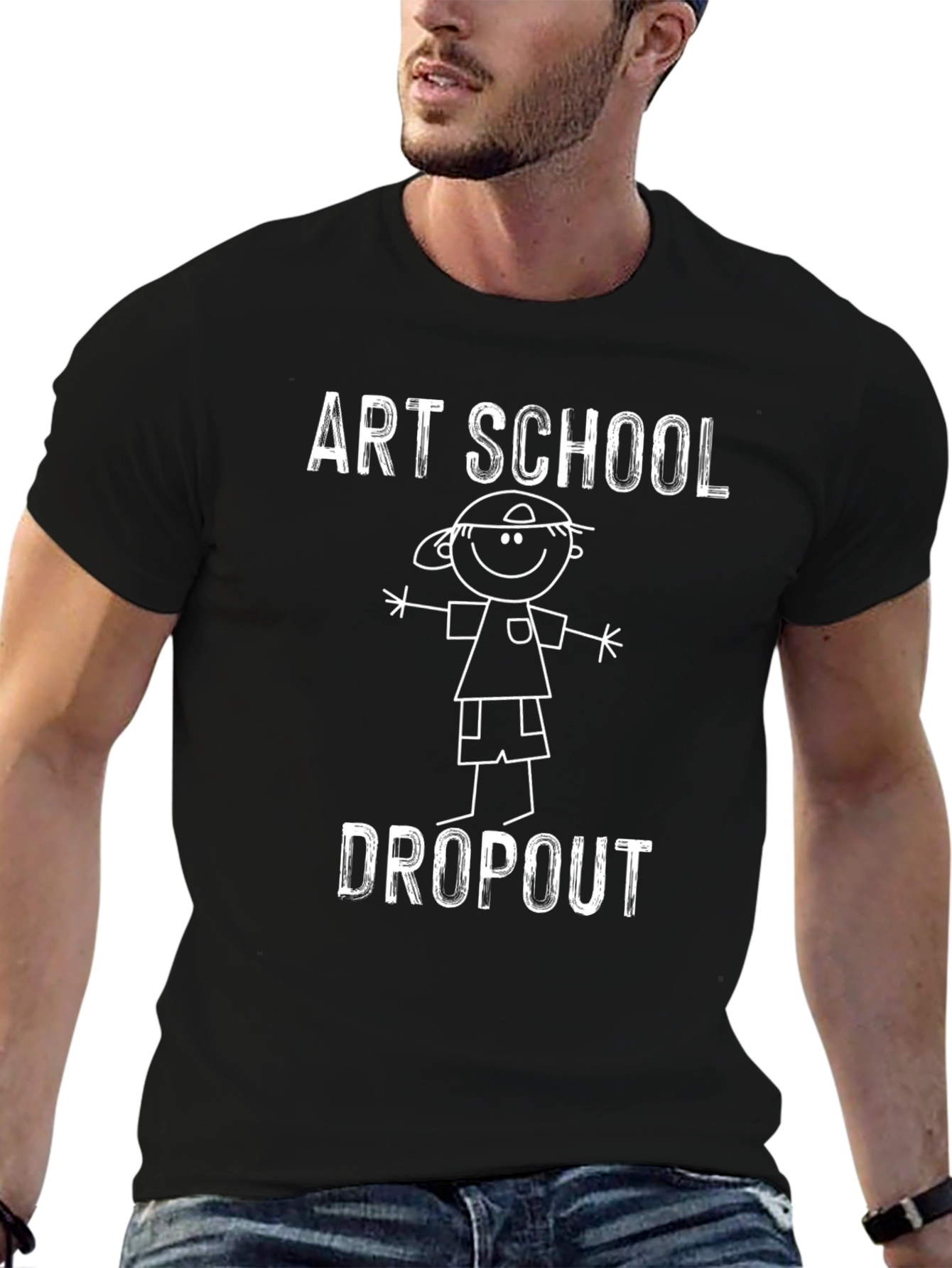 Black Art School Dropout Graphic T-Shirt view 6