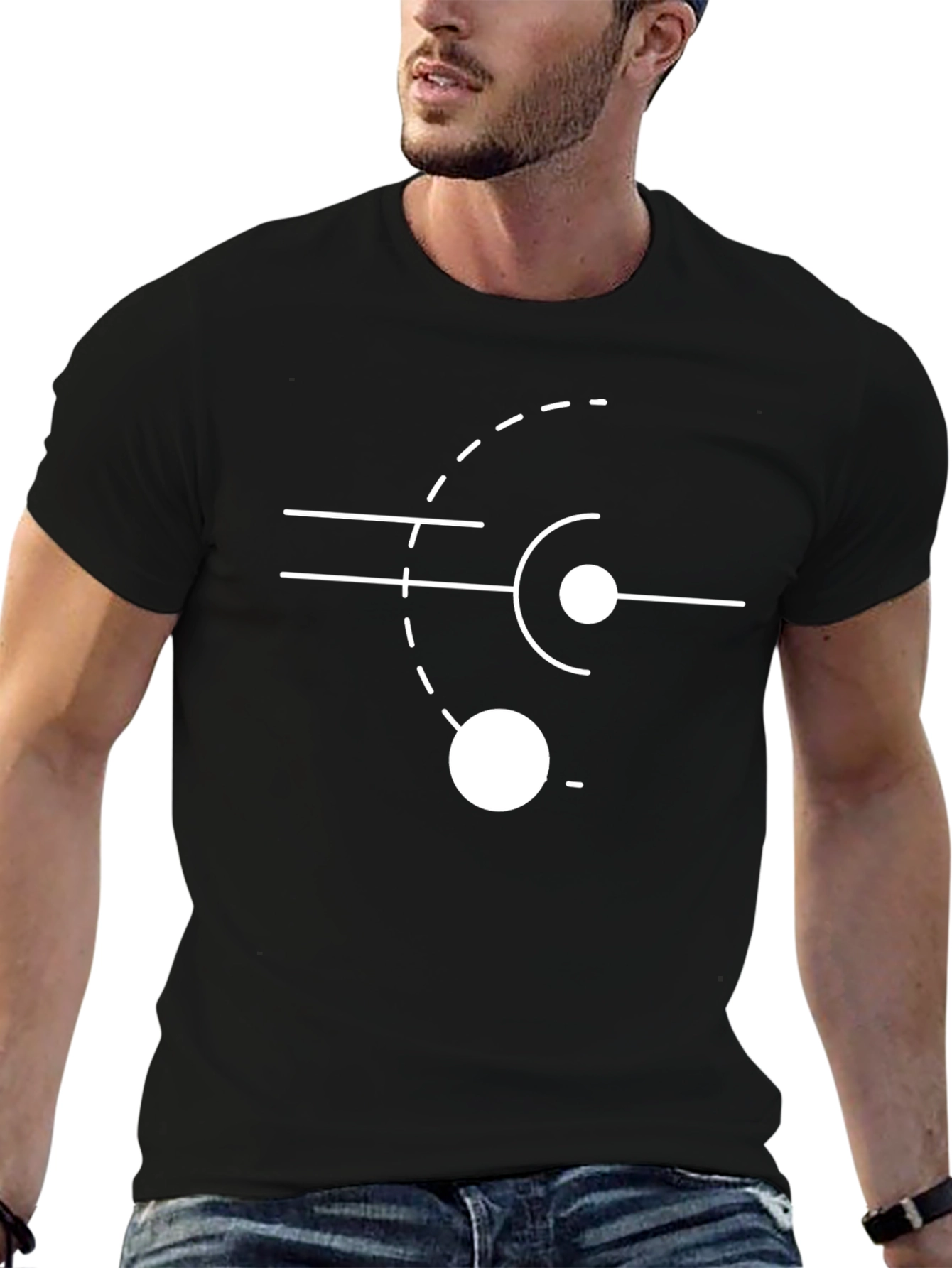 Black Abstract Symbol Black T-Shirt view 6