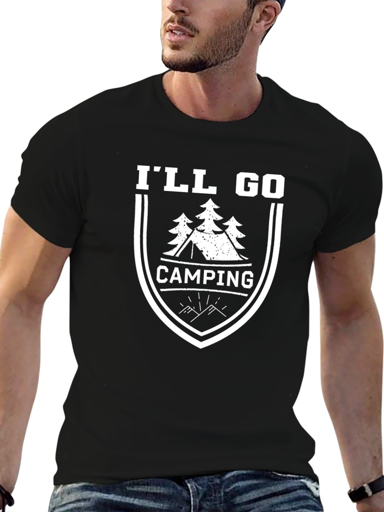 Black I'll Go Camping T-Shirt - Outdoor Adventure Tee view 6