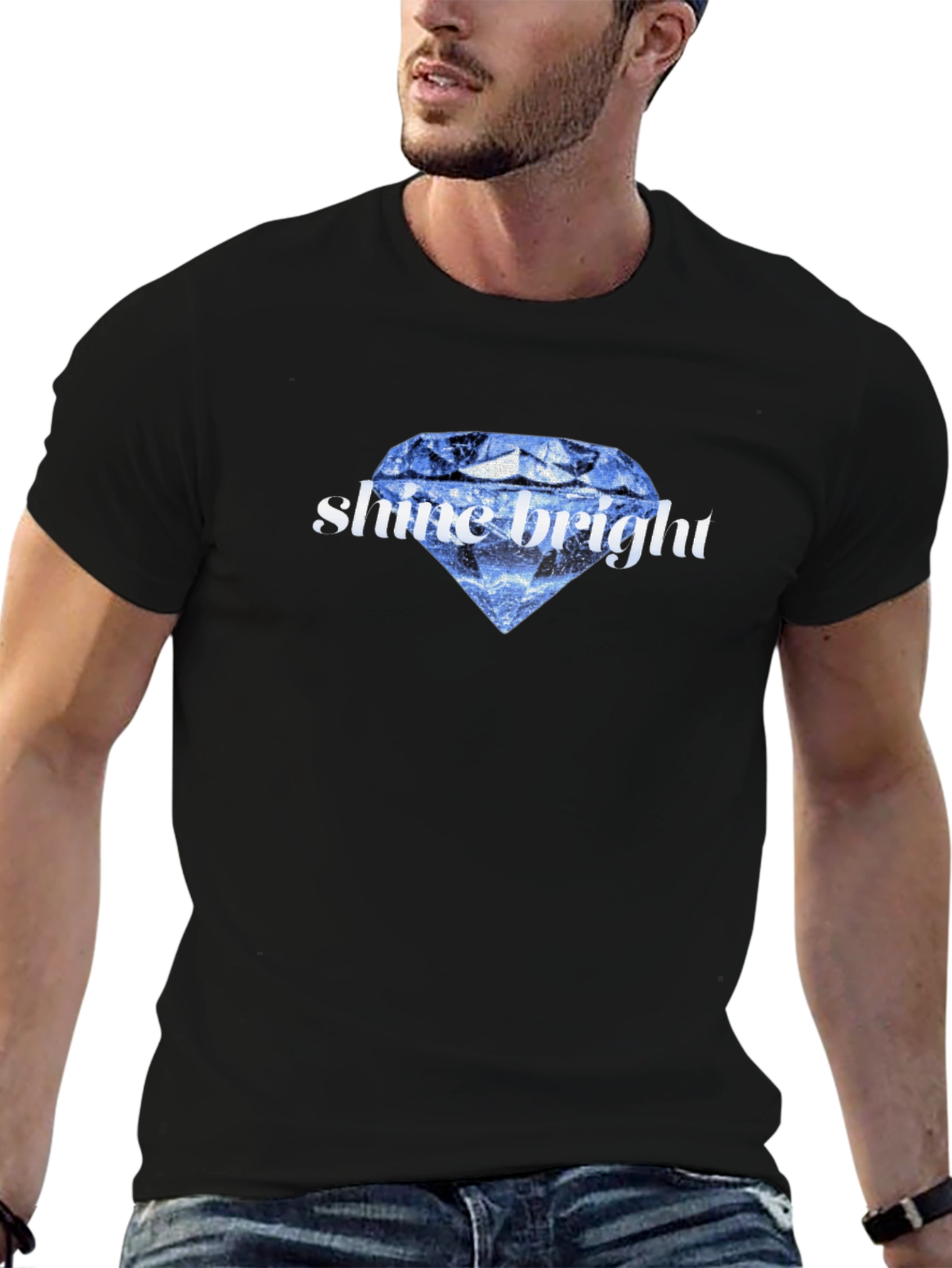 Black Shine Bright Diamond Graphic Tee view 6