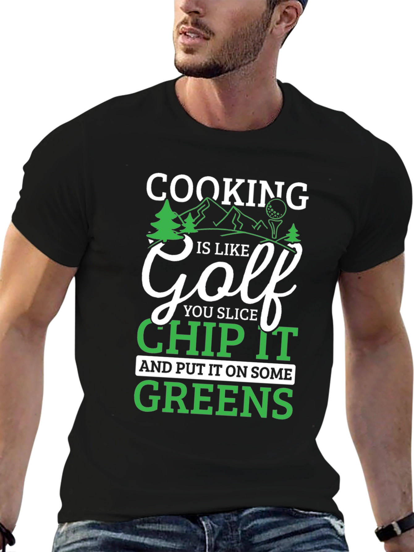 Black Cooking is like Golf T-Shirt view 6
