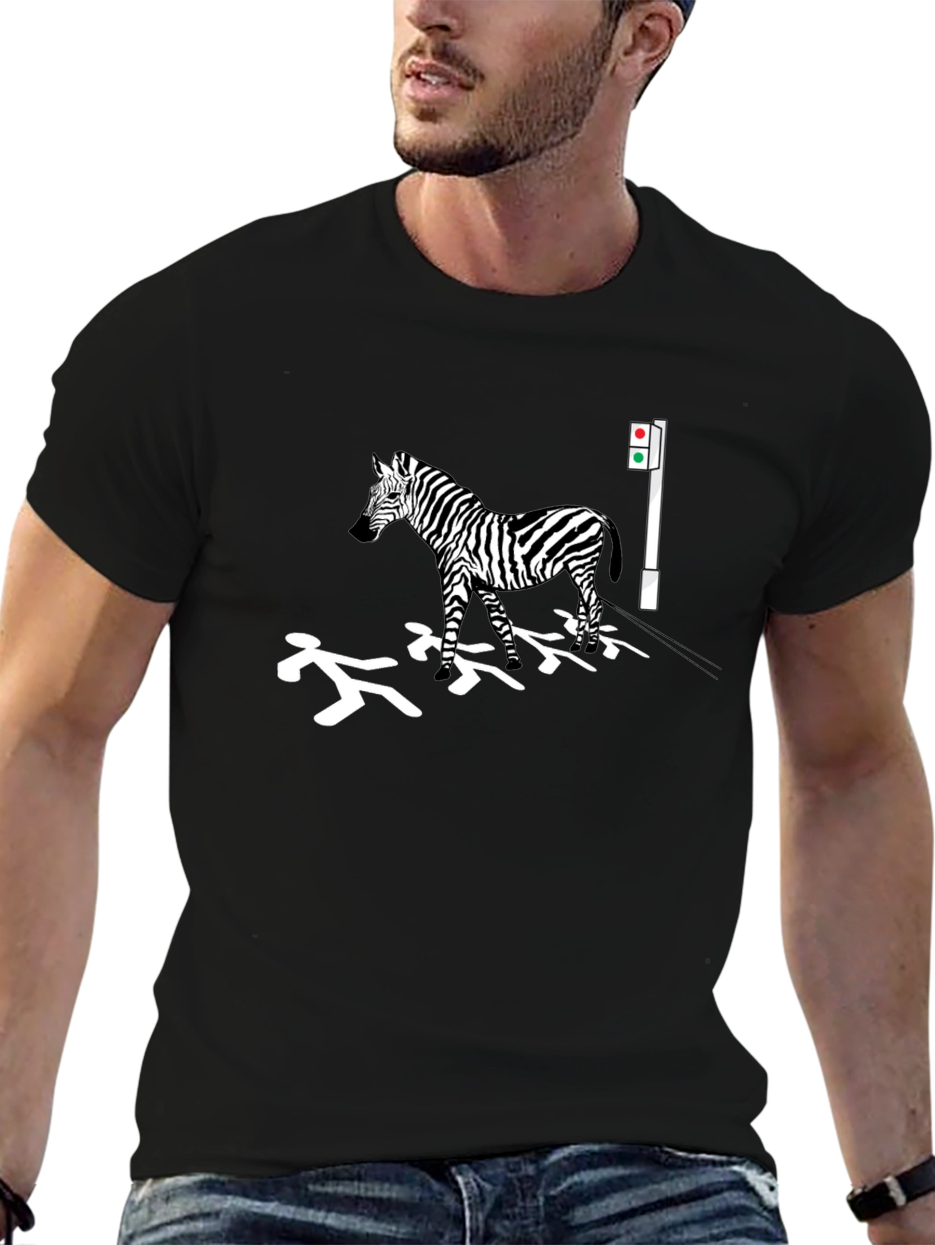 Black Zebra Crossing T-Shirt view 6