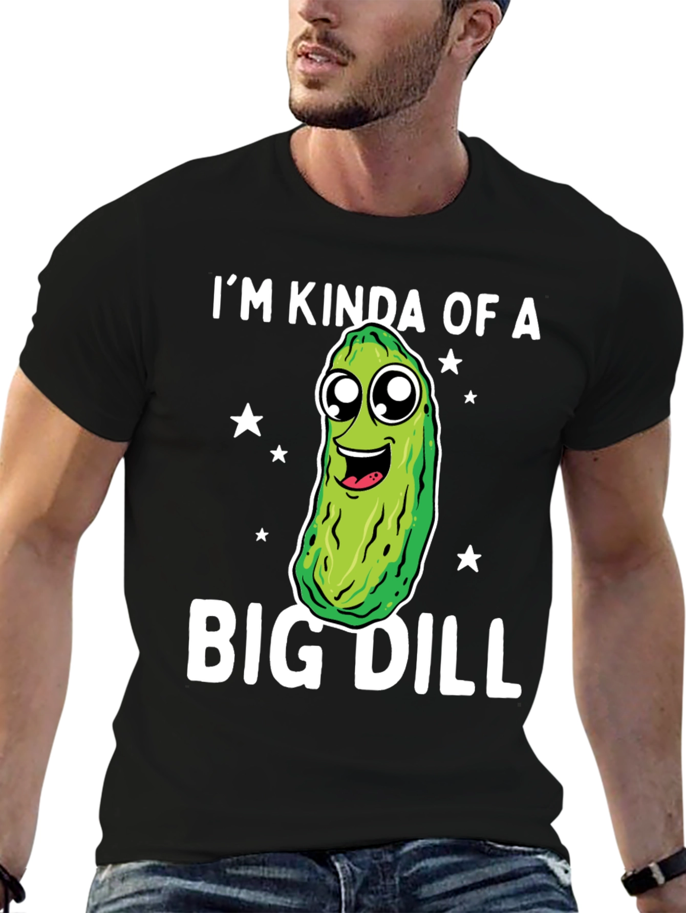 Black Big Dill Funny Graphic T-Shirt view 6
