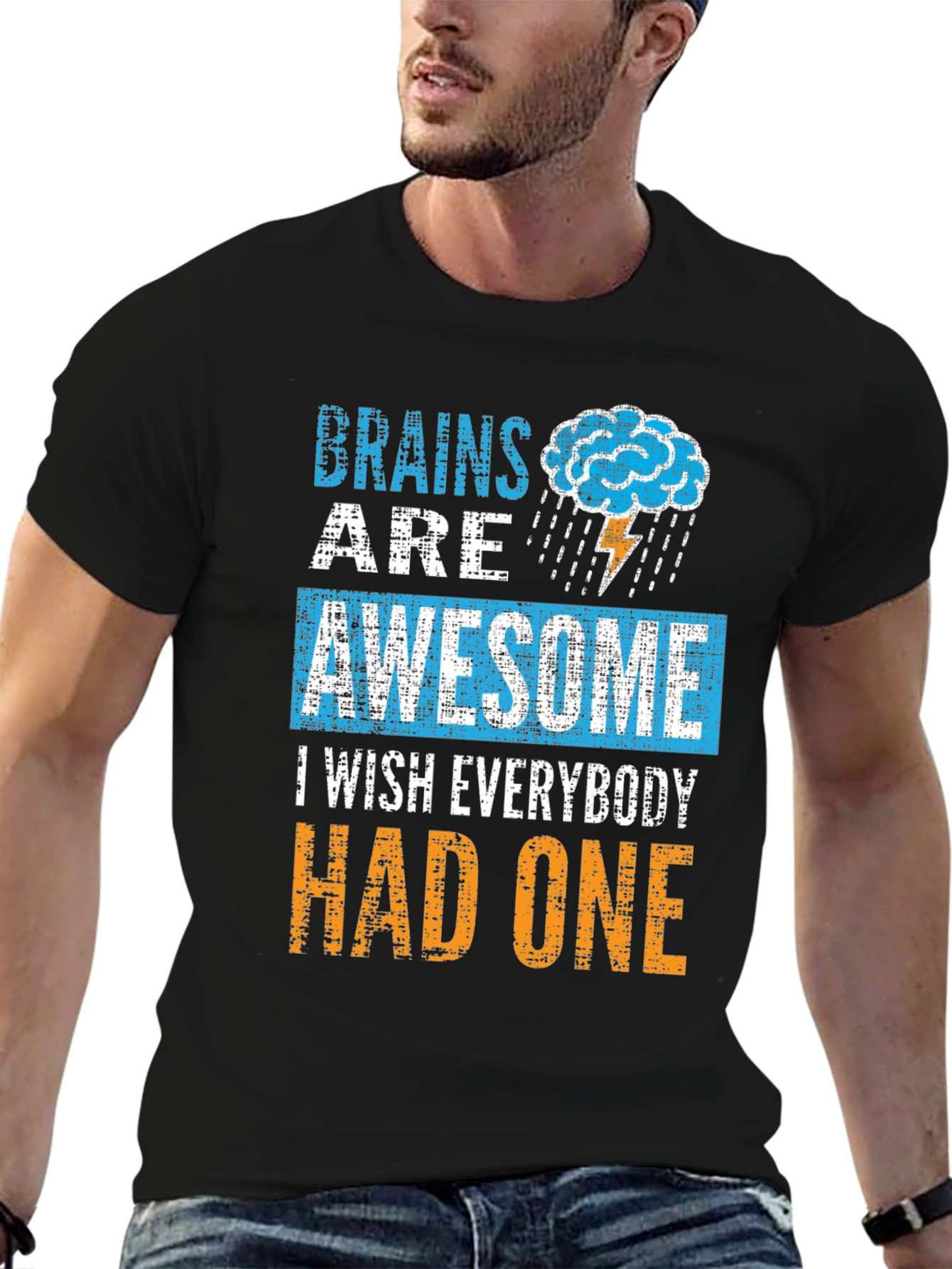 Black Brains Are Awesome T-Shirt view 6