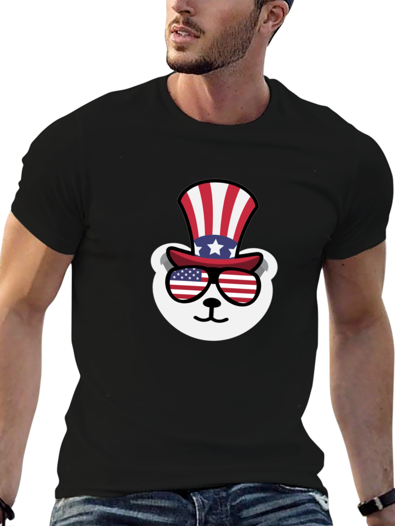 Black Patriotic Bear T-Shirt view 6