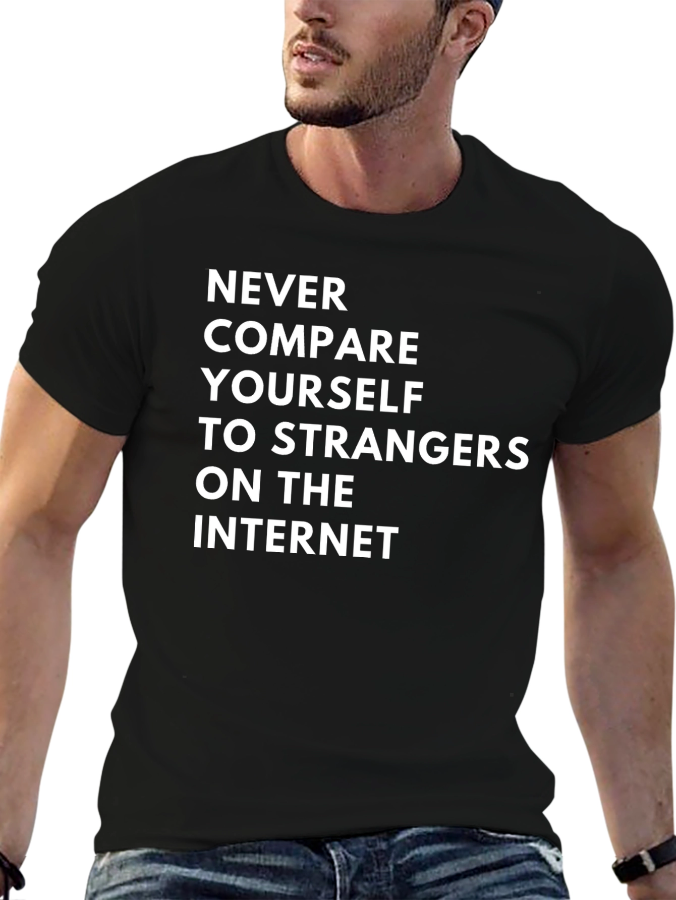 Black Never Compare T-Shirt - Funny Slogan Tee view 6
