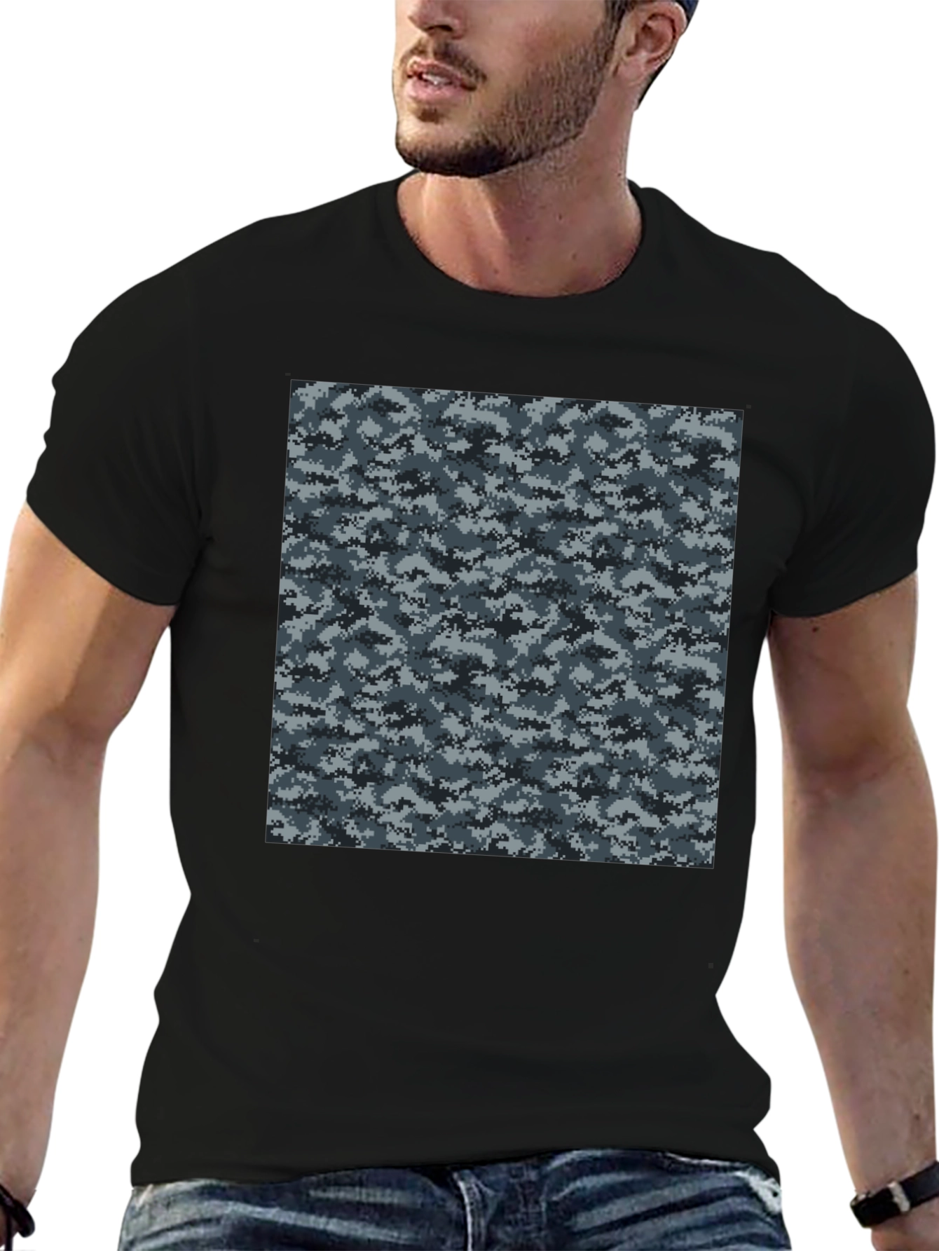 Black Urban Camo Tee - Tactical Style view 6