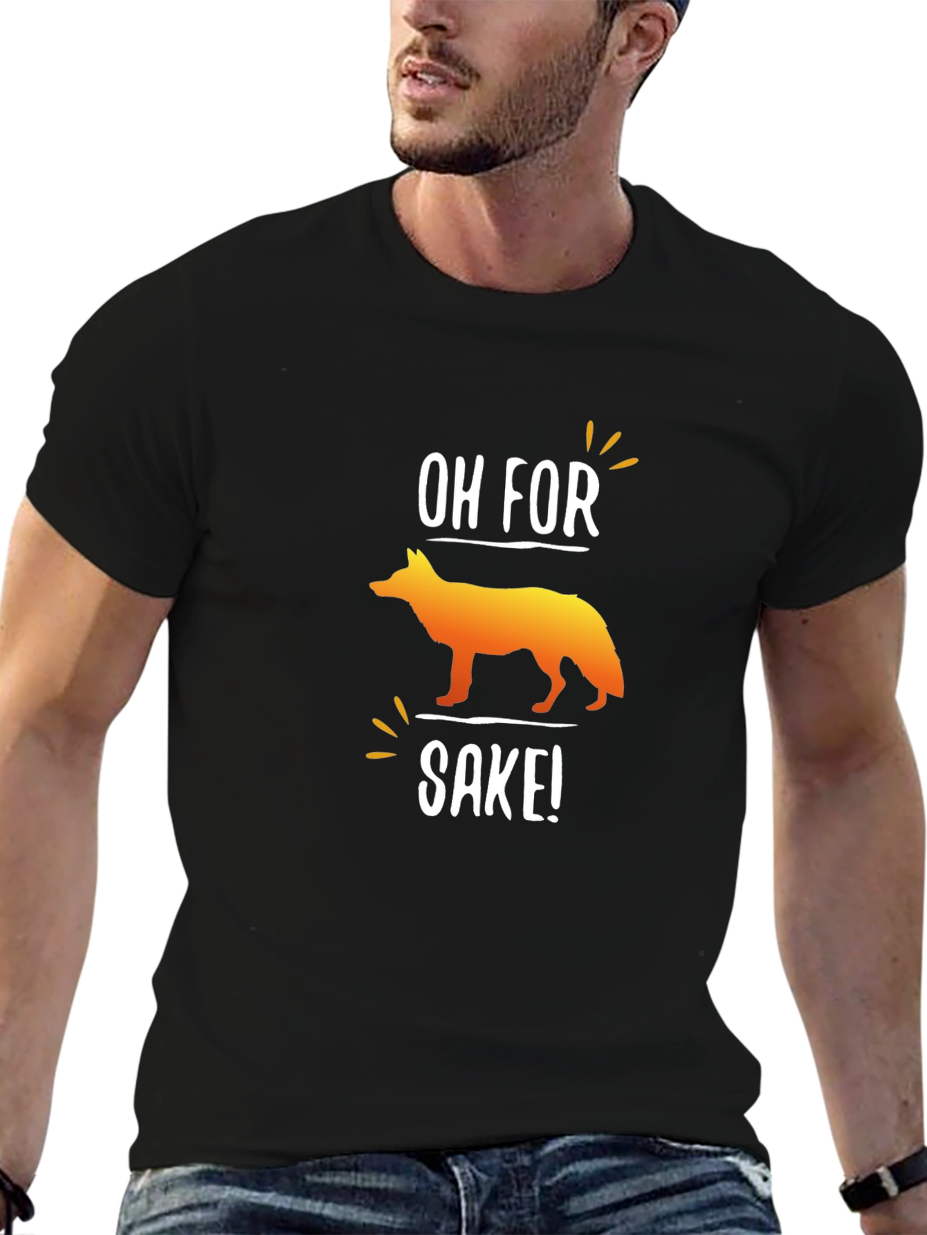 Black Oh For Fox Sake! Graphic Tee view 6