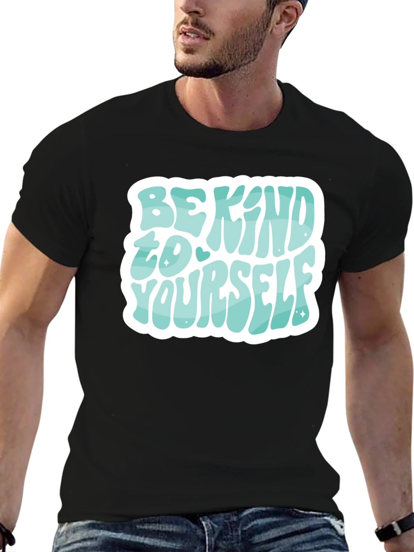Black Be Kind to Yourself Graphic Tee view 6
