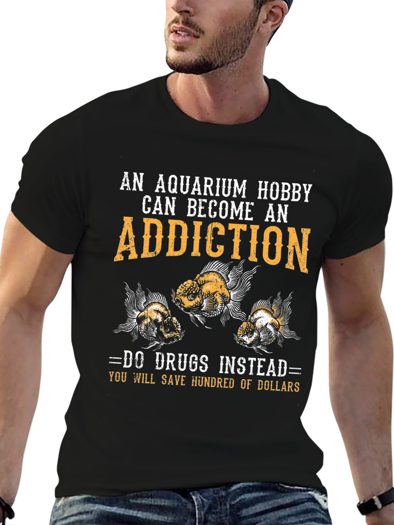 Black Aquarium Hobby Addiction T-Shirt - Funny Fish Keeper Tee view 6