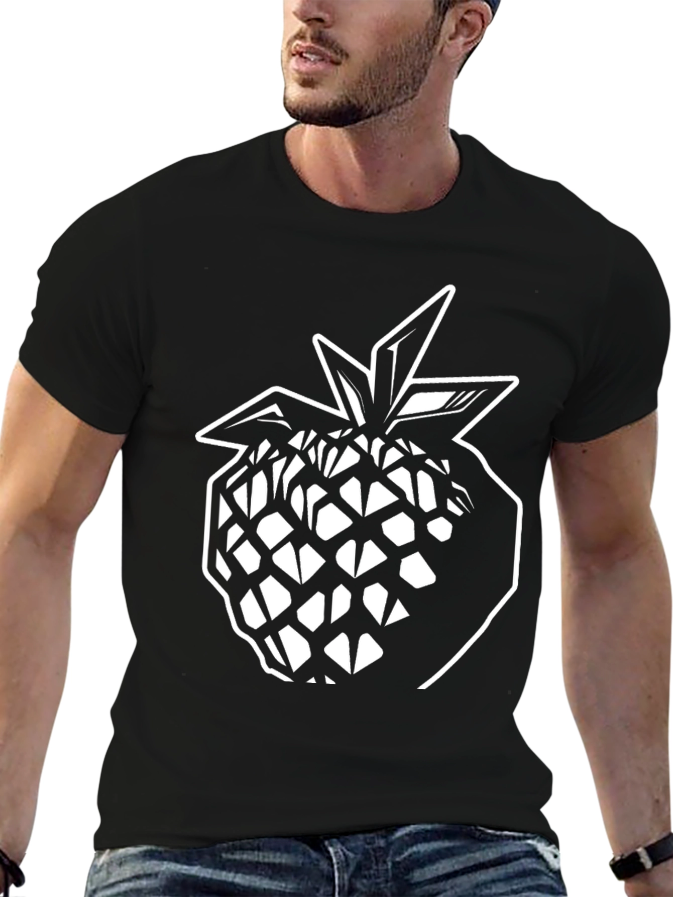 Black Black Pineapple Graphic Tee - Modern Style view 6