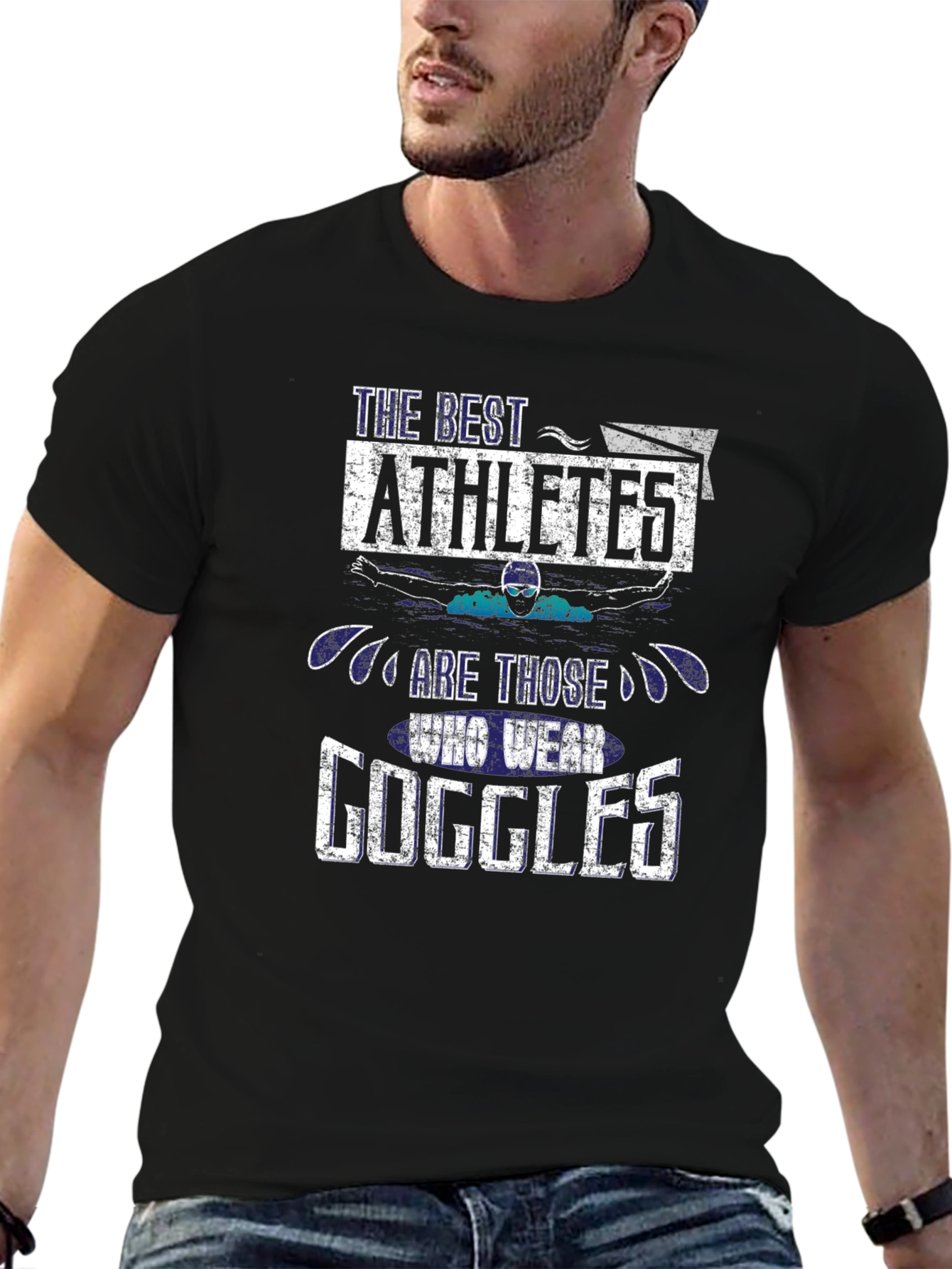 Black Athlete Goggles T-Shirt: The Best Wear Goggles view 6