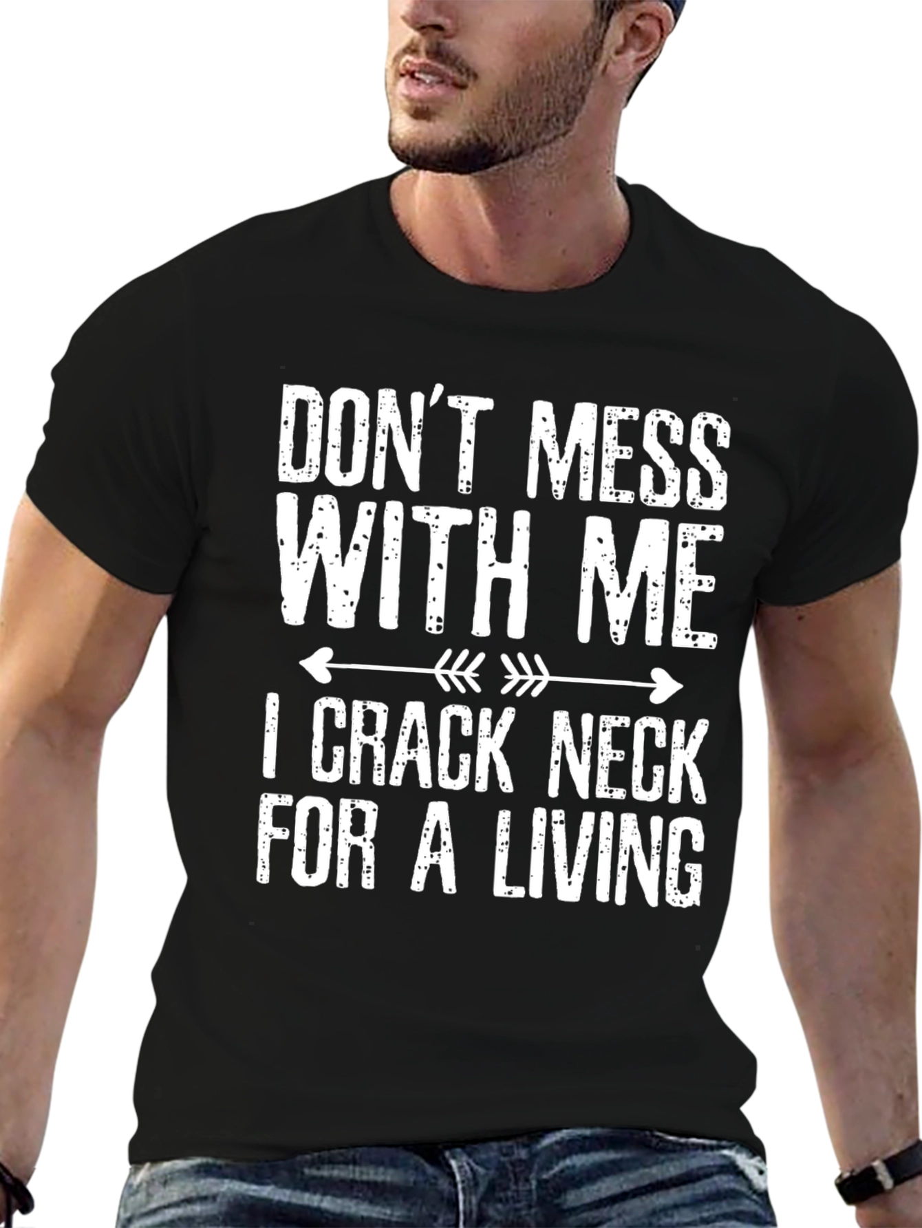 Black Don't Mess with Me Funny Slogan T-Shirt view 6