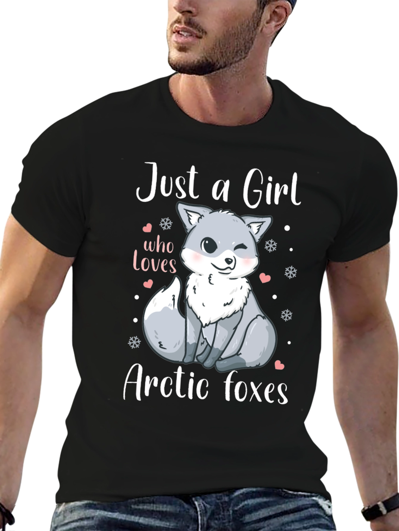 Black Girl Who Loves Arctic Foxes T-Shirt view 6