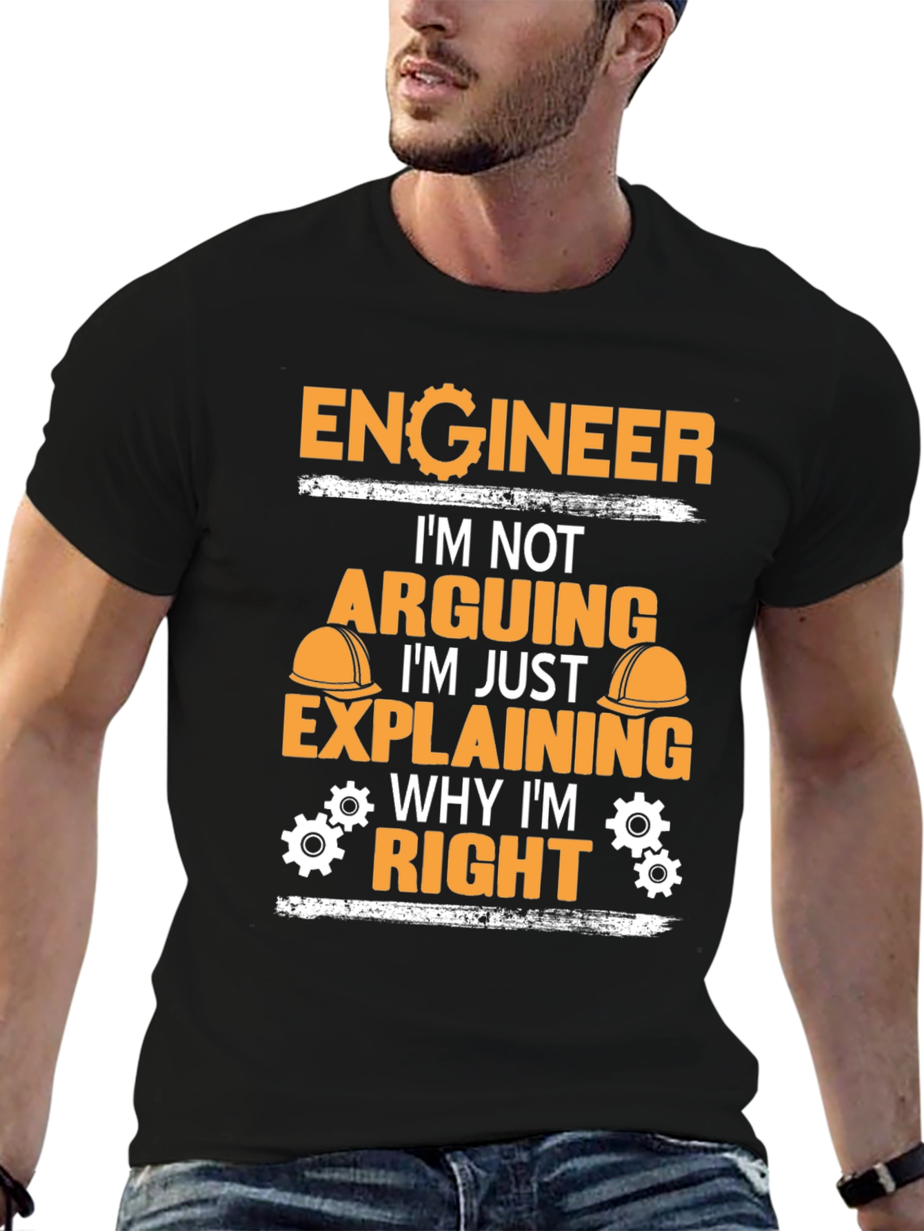 Black Engineer Explaining Why I'm Right Black T-Shirt view 6