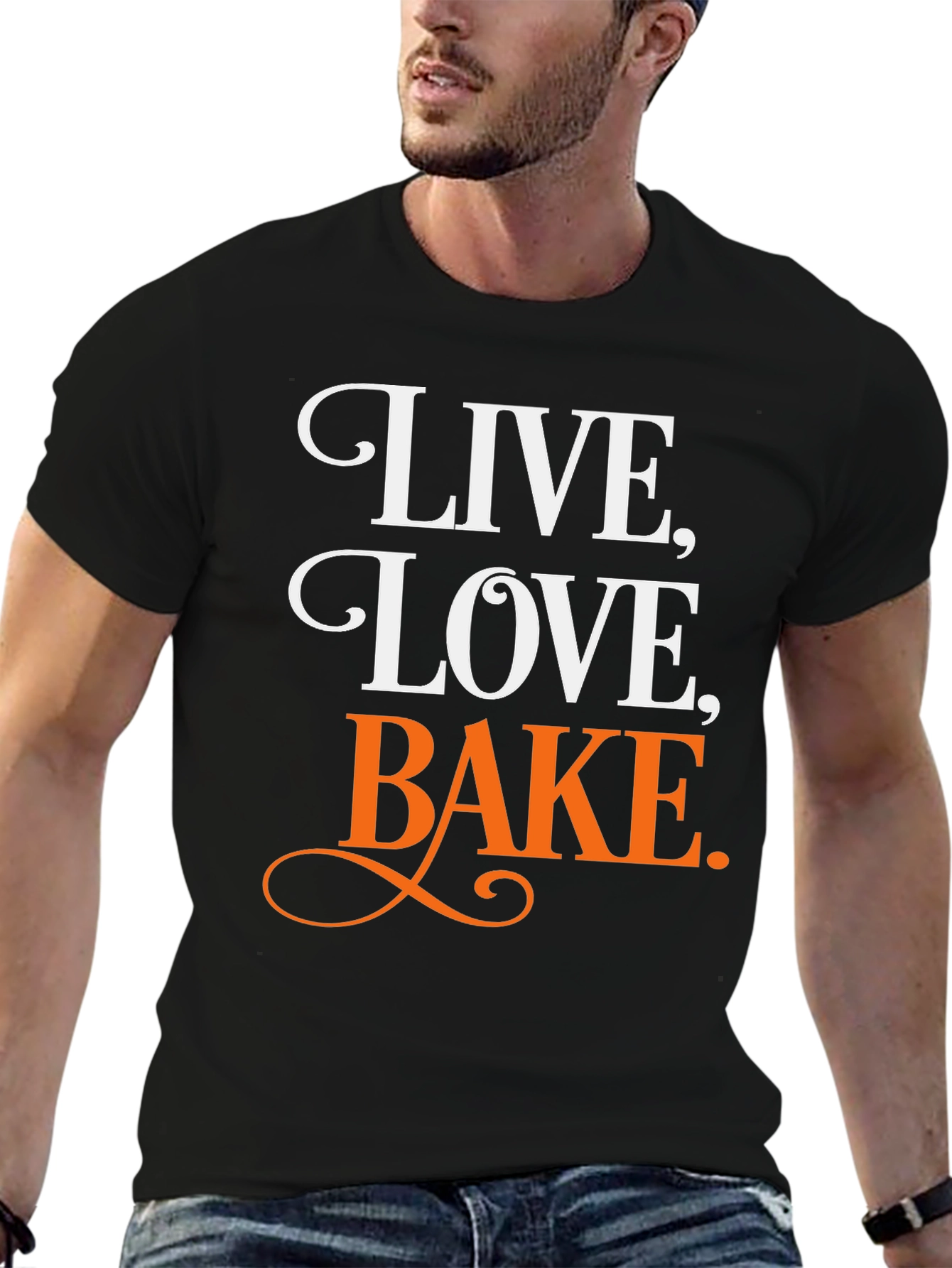 Black Live, Love, Bake T-Shirt view 6
