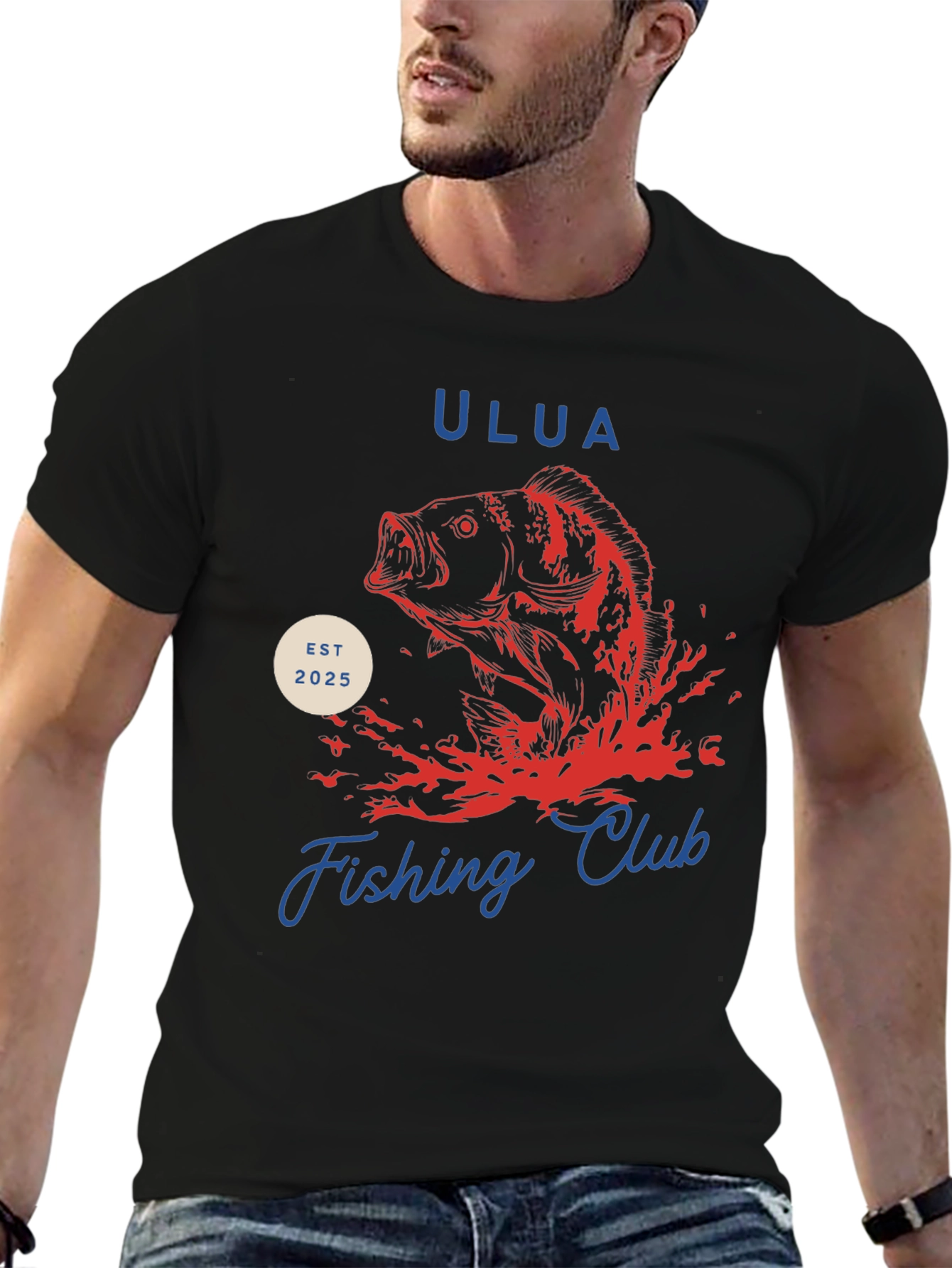 Black Ulua Fishing Club Black T-Shirt view 6