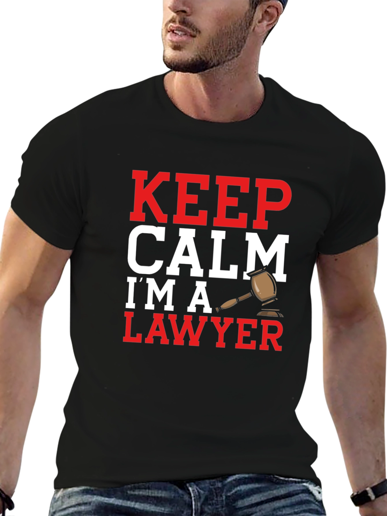Black Keep Calm I'm A Lawyer T-Shirt - Novelty Law Attorney Tee view 6