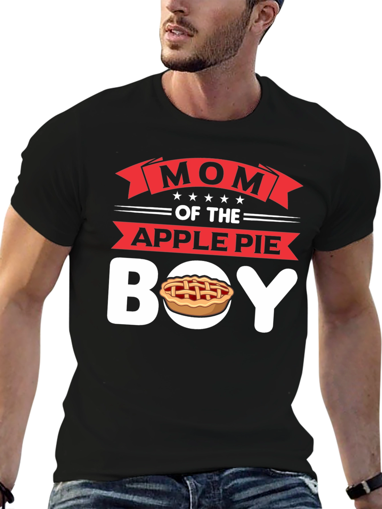 Black Mom of the Apple Pie Boy T-Shirt - Novelty Graphic Tee view 6