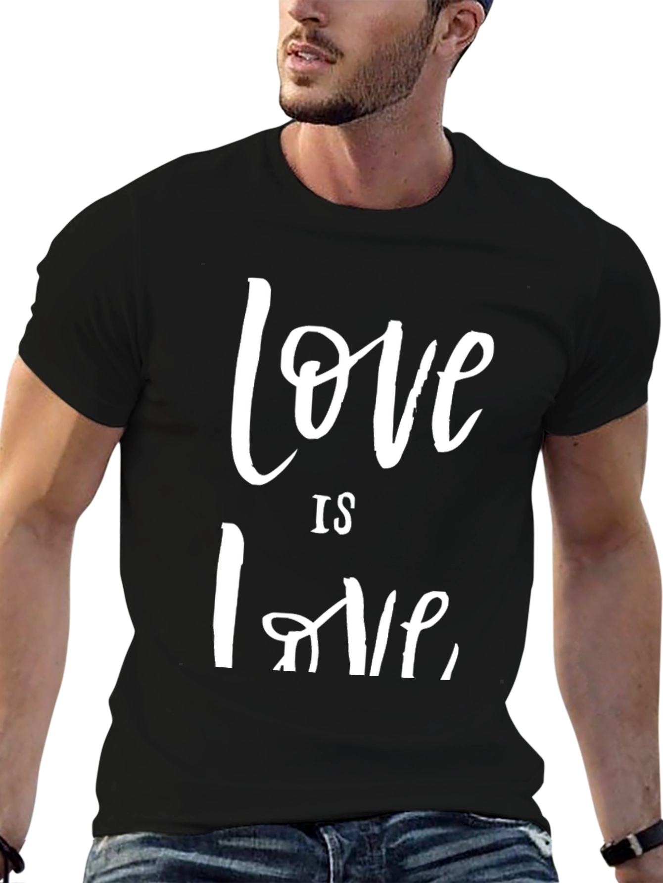 Black Love is Love Graphic T-Shirt - Black view 6