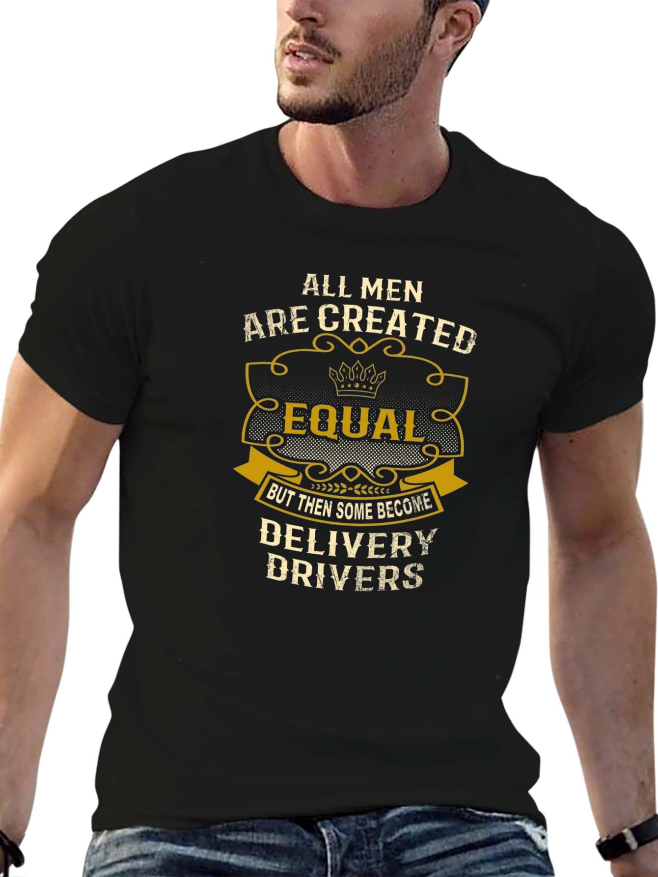Black Delivery Driver T-Shirt - All Men Are Created Equal view 6