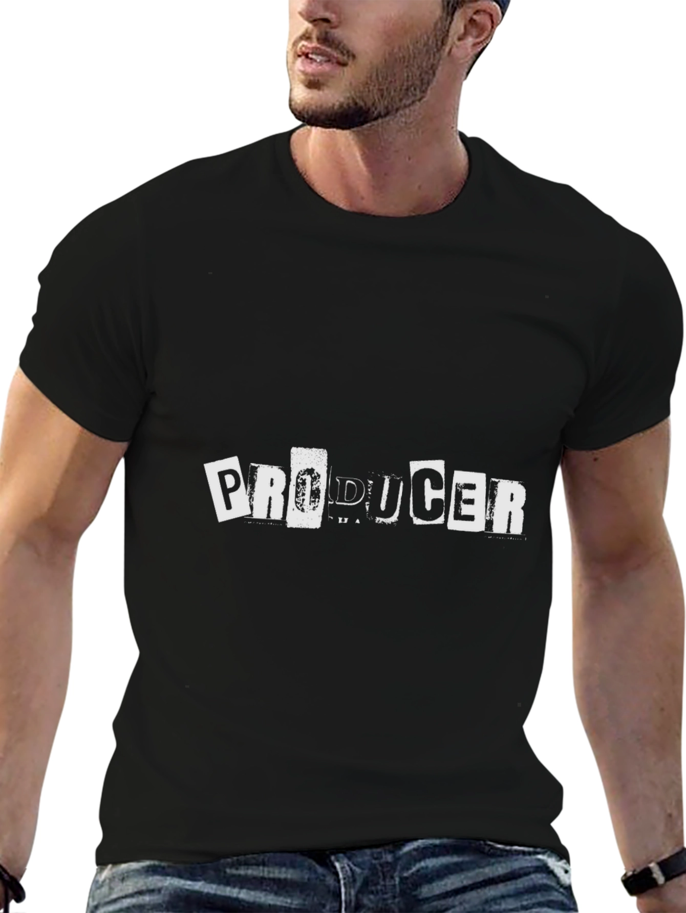 Black Producer Black T-Shirt Creative Design view 6